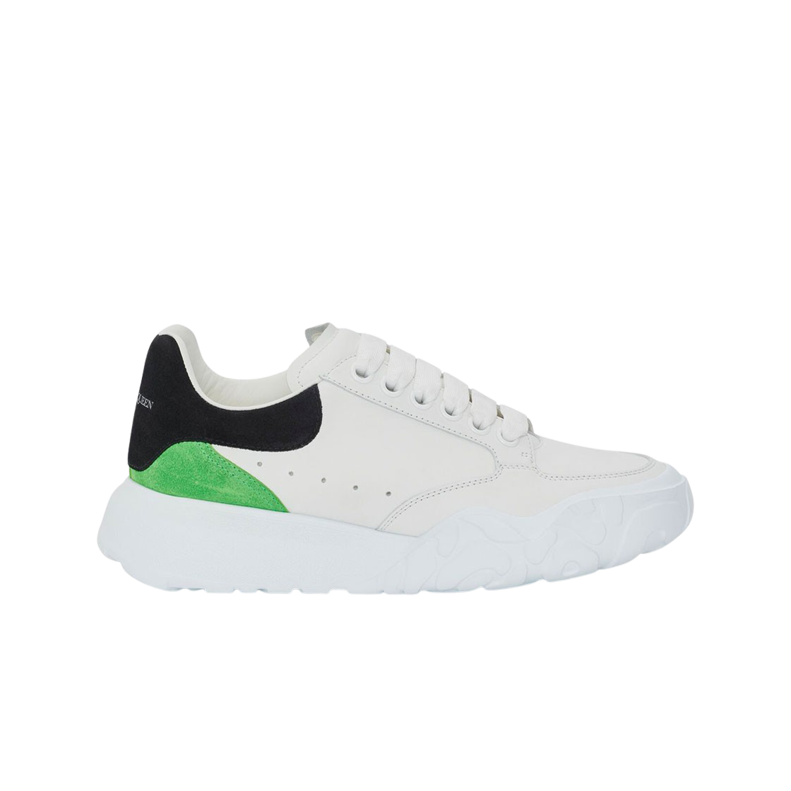 (W) 알렉산더 맥퀸 코트 트레이너 화이트 블랙 에시드 그린((W) Alexander McQueen Court Trainer White Black Acid Green) - 1