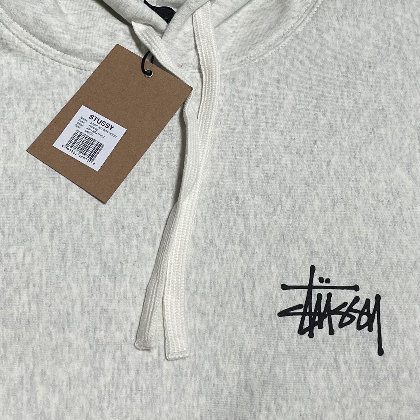 Stussy Basic Stussy Hoodie Ash Heather 2022 착용 스타일