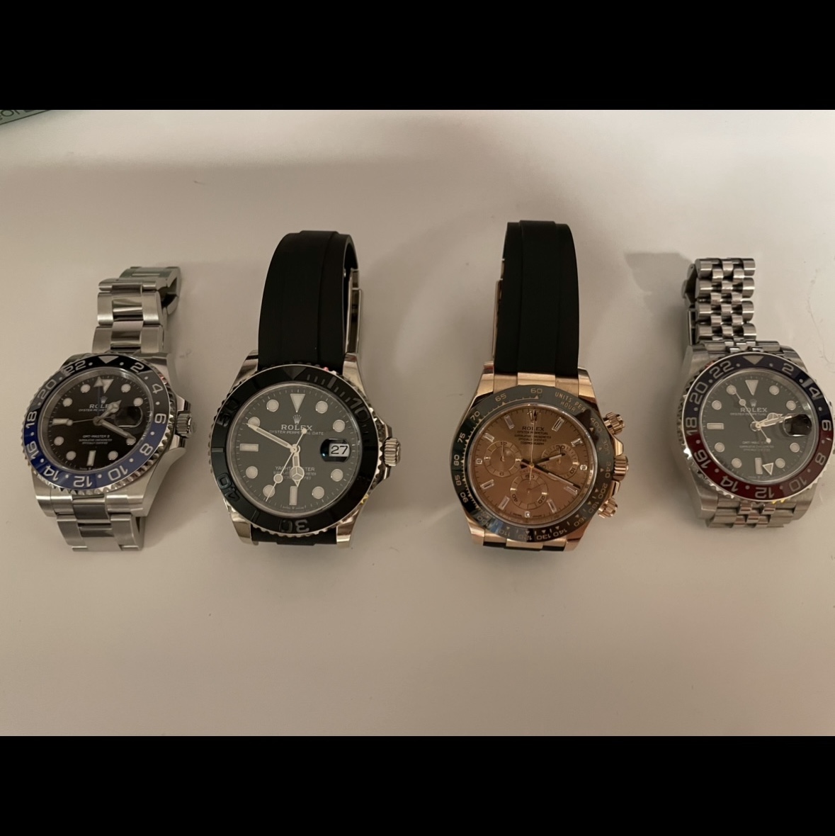 Rolex GMT-Master II 40mm 126710BLRO Black Jubilee, Rolex Yacht-Master 42mm 226659 Black Oysterflex 착용 스타일 - 1
