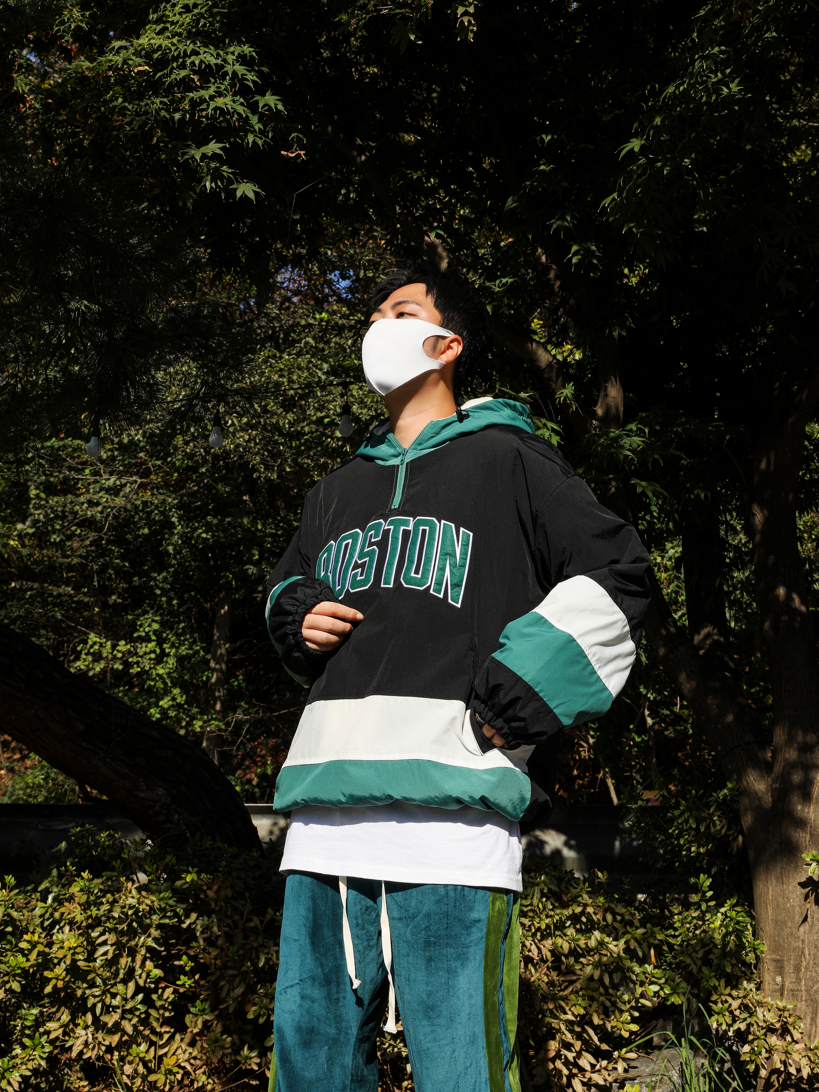 Adidas x BAPE Superstar 80s Green Camo 착용 스타일 - 2