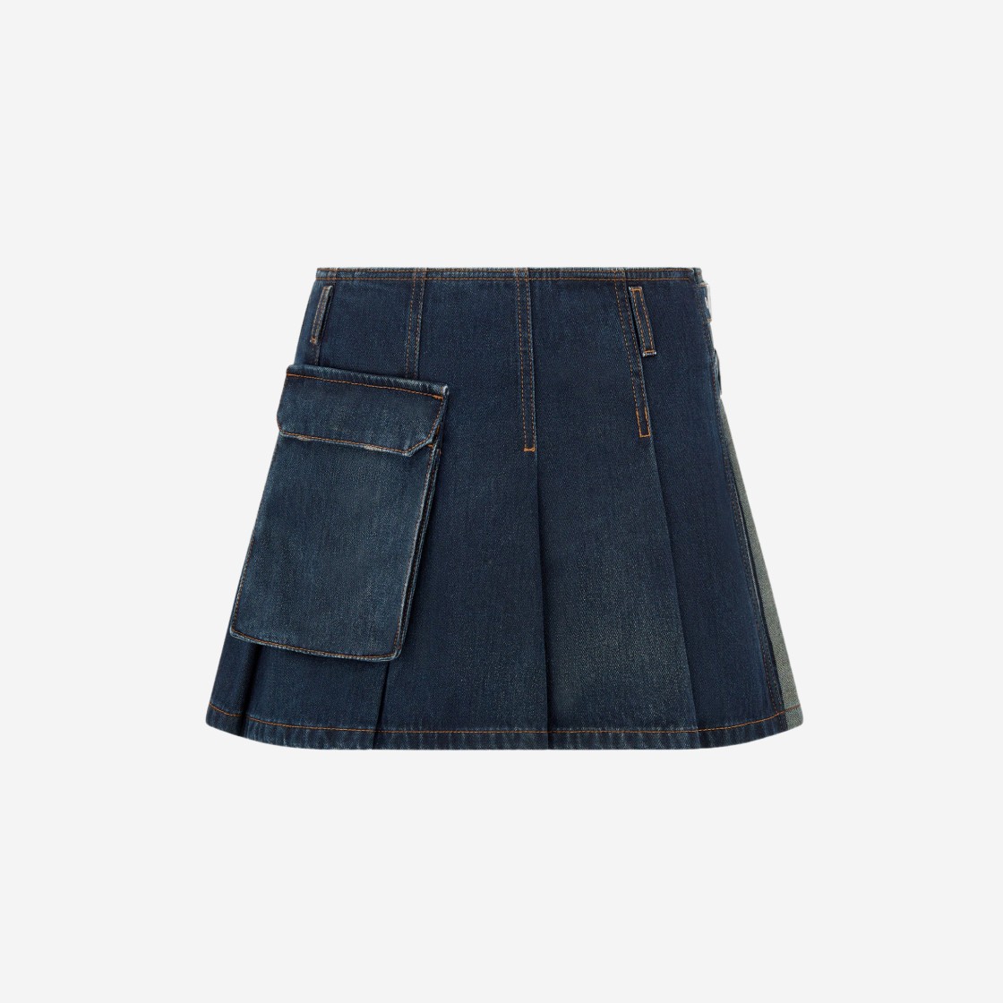 (W) Dior Cotton Denim Couture Wrap Mini Skirt Deep Blue 상세 이미지 1