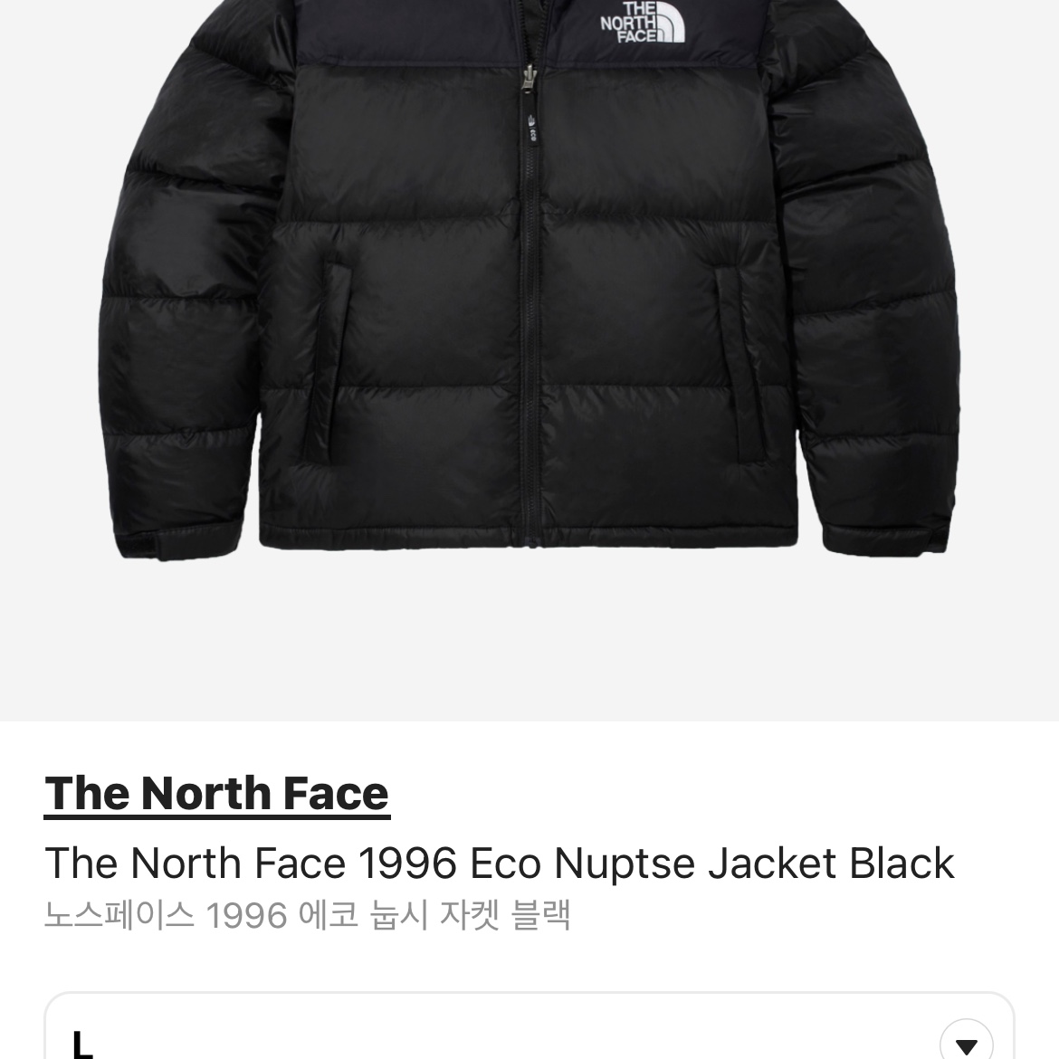 The North Face 1996 Eco Nuptse Jacket Black 착용 스타일
