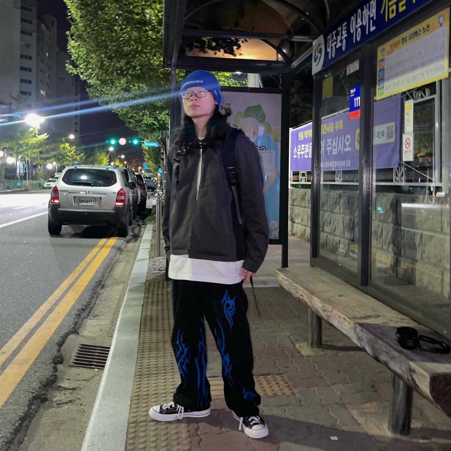 Converse x Stussy Chuck 70 High Black 착용 스타일 - 1