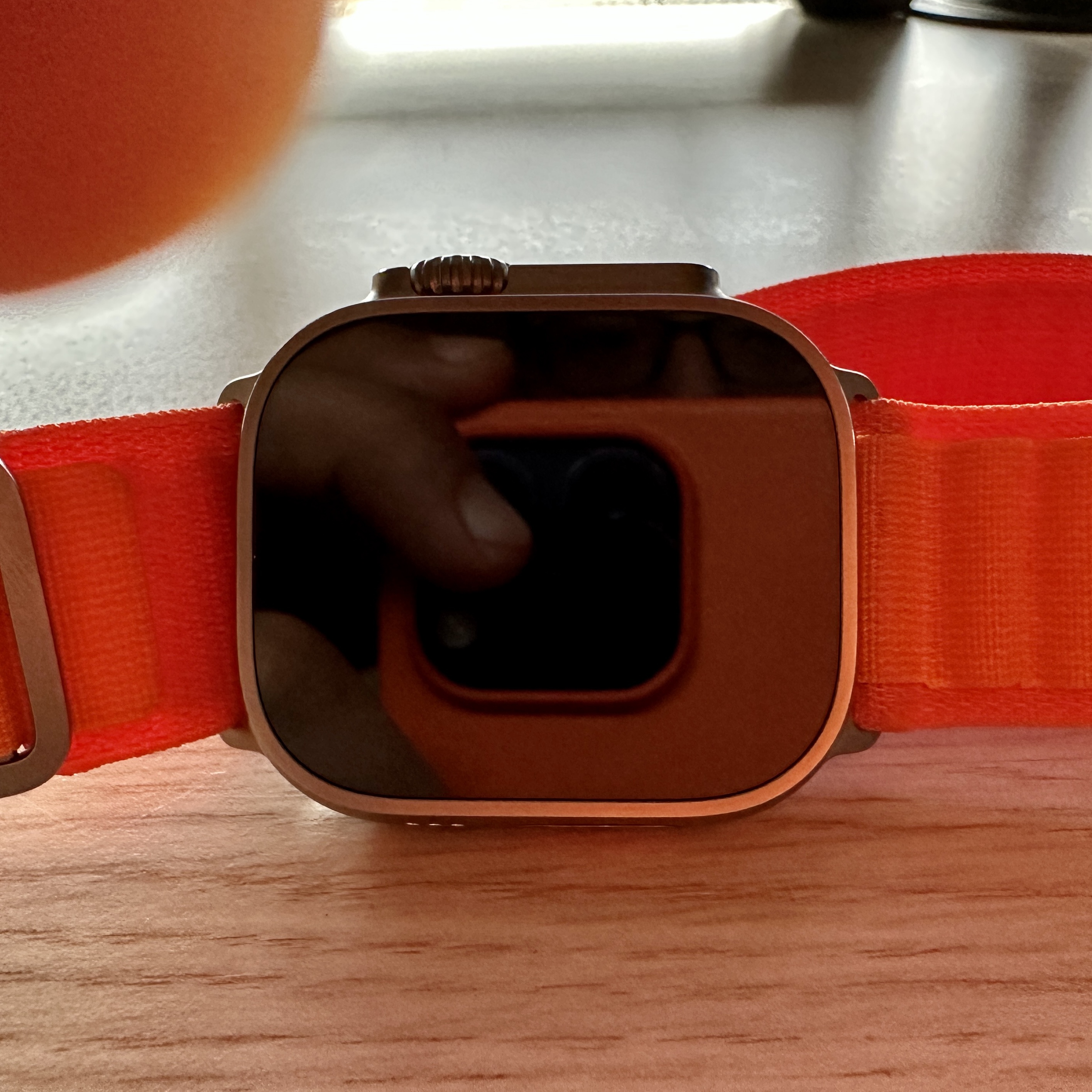 Apple Watch Ultra 49mm Titanium Case with M Alpine Loop Orange (Korean Ver.), Apple Watch Ultra 49mm Titanium Case with L Alpine Loop Orange (Korean Ver.) 착용 스타일 - 5