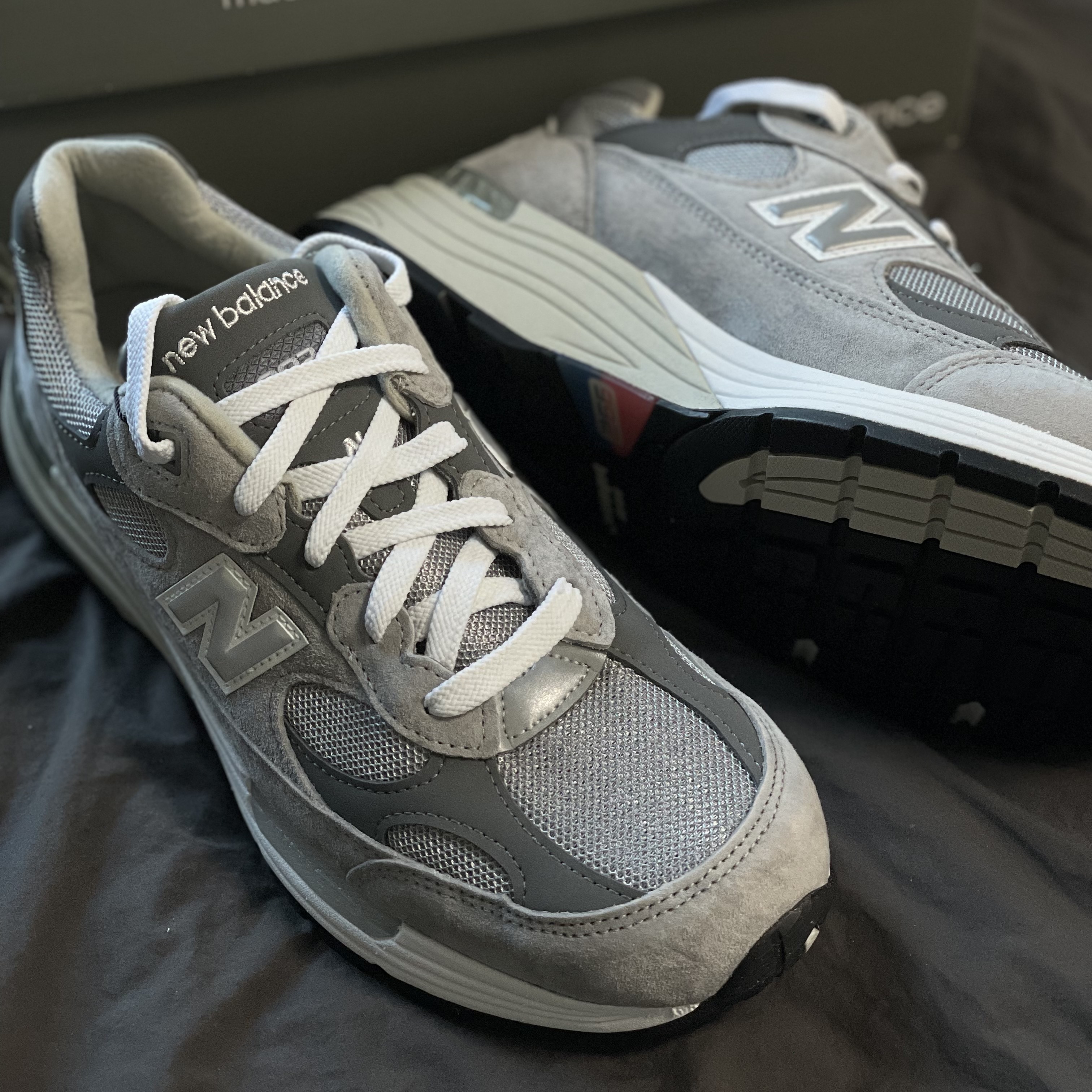 New Balance 992 Made in USA Grey - D Standard 착용 스타일 - 2