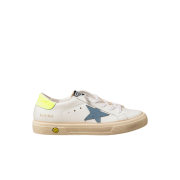 (Kids) Golden Goose May White Neon Heel Tab Sneakers