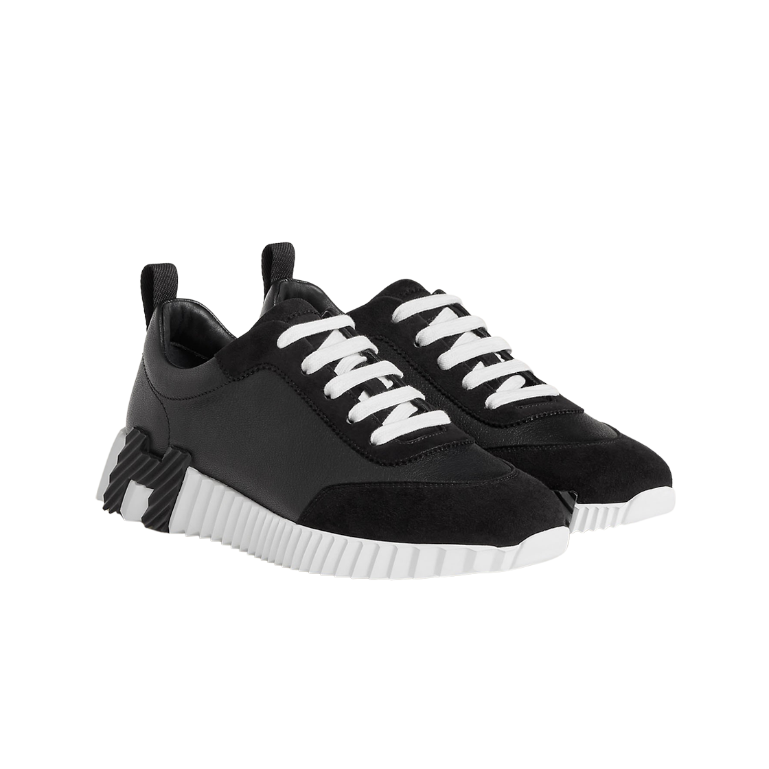 (W) 에르메스 바운싱 스니커즈 스포츠 스웨이드 고트스킨 & 누아((W) Hermes Bouncing Sneakers Sport Suede Goatskin & Noir) - 2