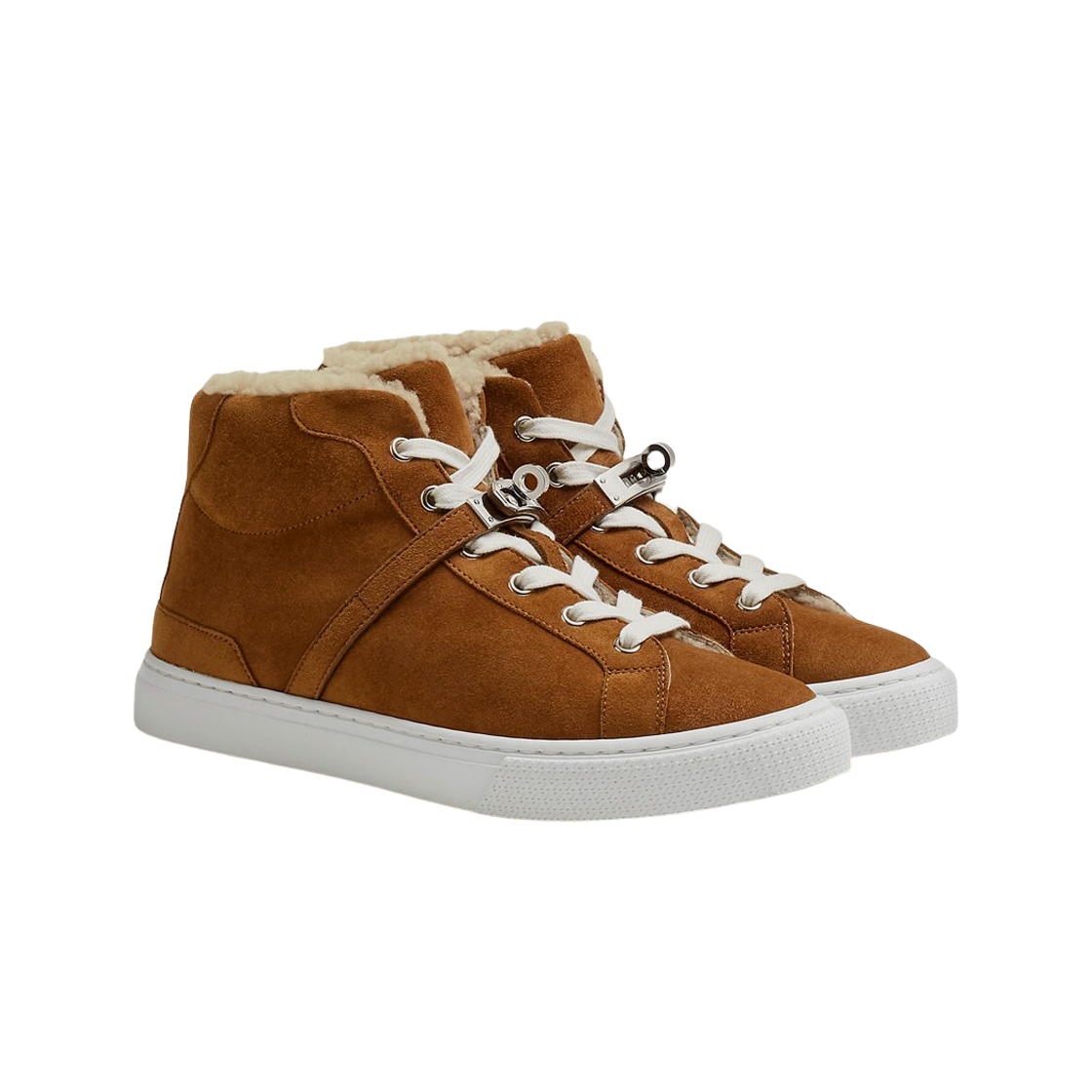 (W) 에르메스 데이드림 스니커즈 스웨이드 고트스킨 & 팔라듐 하드웨어 브룬 퓨메 에크류((W) Hermes Daydream Sneakers Suede Goatskin & Palladium Brun Fume Ecru) - 2