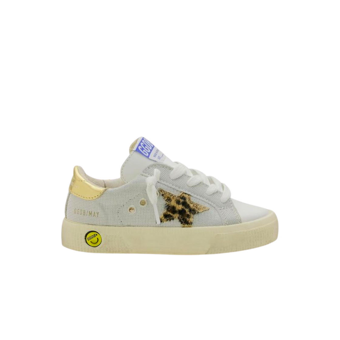 (키즈) 골든구스 메이 레오파드 프린트 실버 골드탭 스니커즈((Kids) Golden Goose May Leopard Print Silver Gold Heel Tab Sneakers) - 1