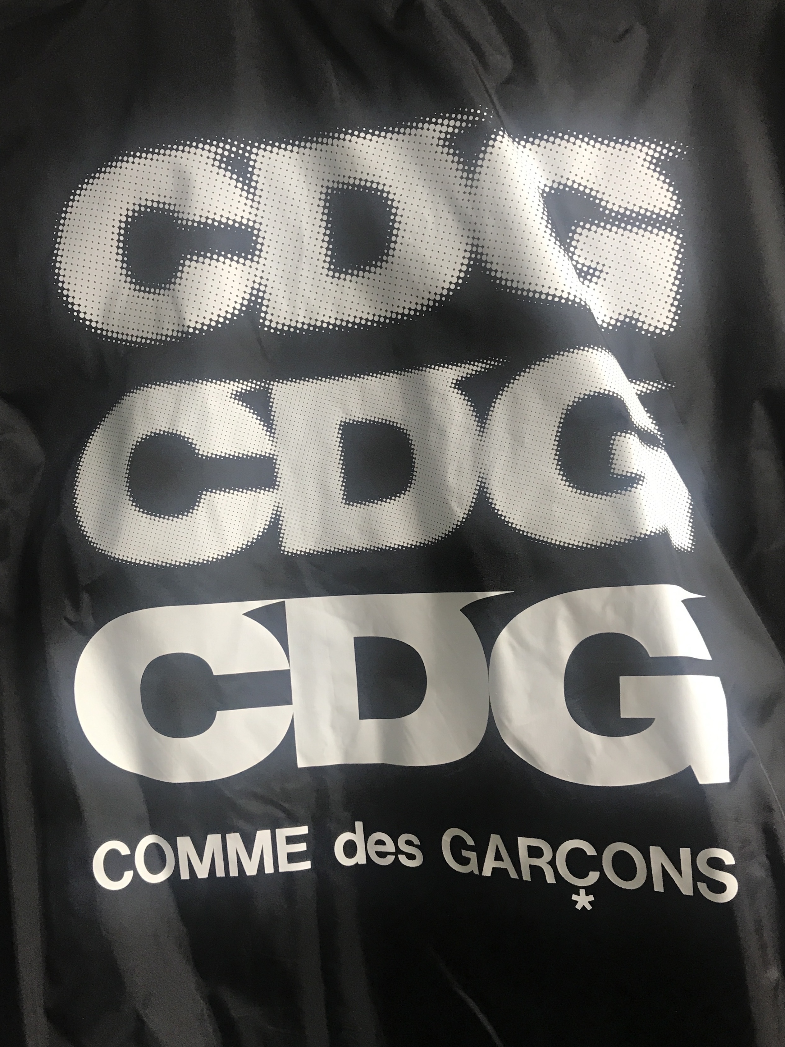 CDG Logo Coach Jacket Black 착용 스타일 - 1