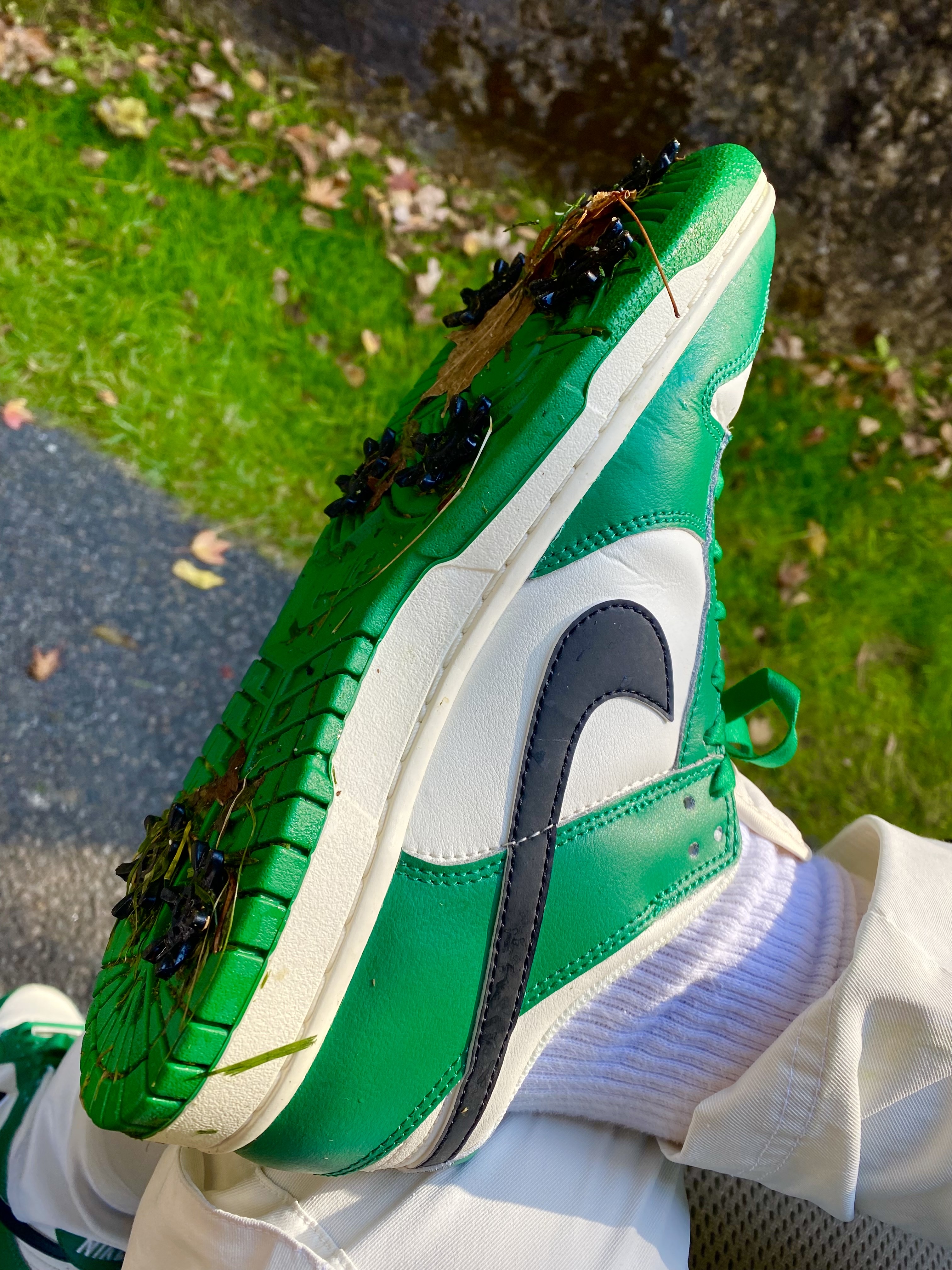 Nike Dunk Low Retro SE Jackpot Malachite, Nike x Drake Nocta Cardinal Stock Essential Cap White 착용 스타일 - 5