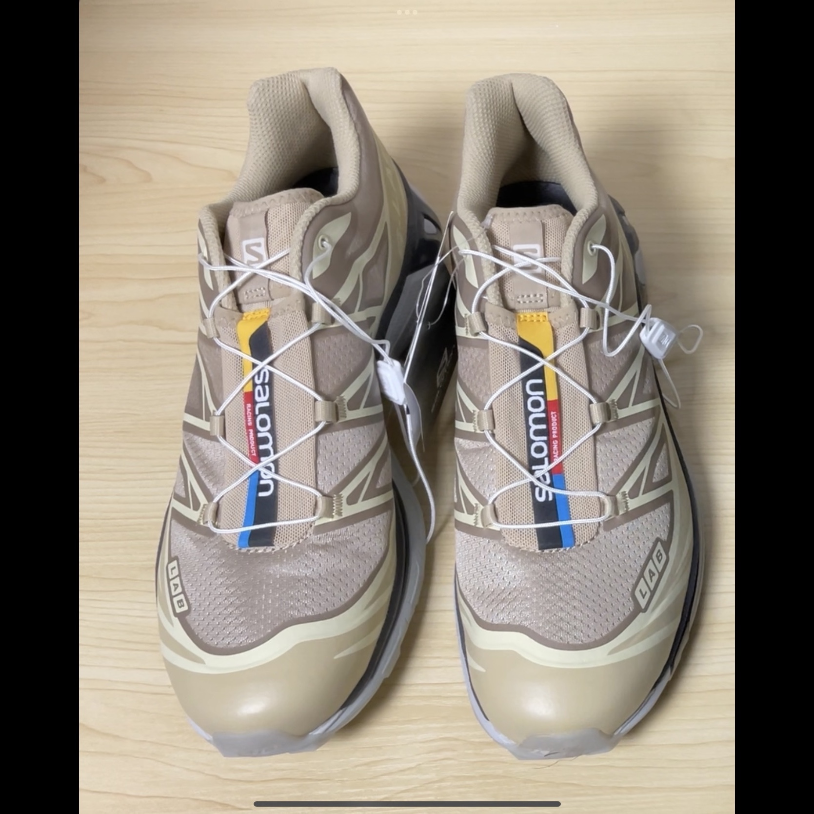 Salomon XT-6 Clear Safari Vanila Ice, Salomon ACS Pro ADV Metal Frost Grey 착용 스타일 - 1