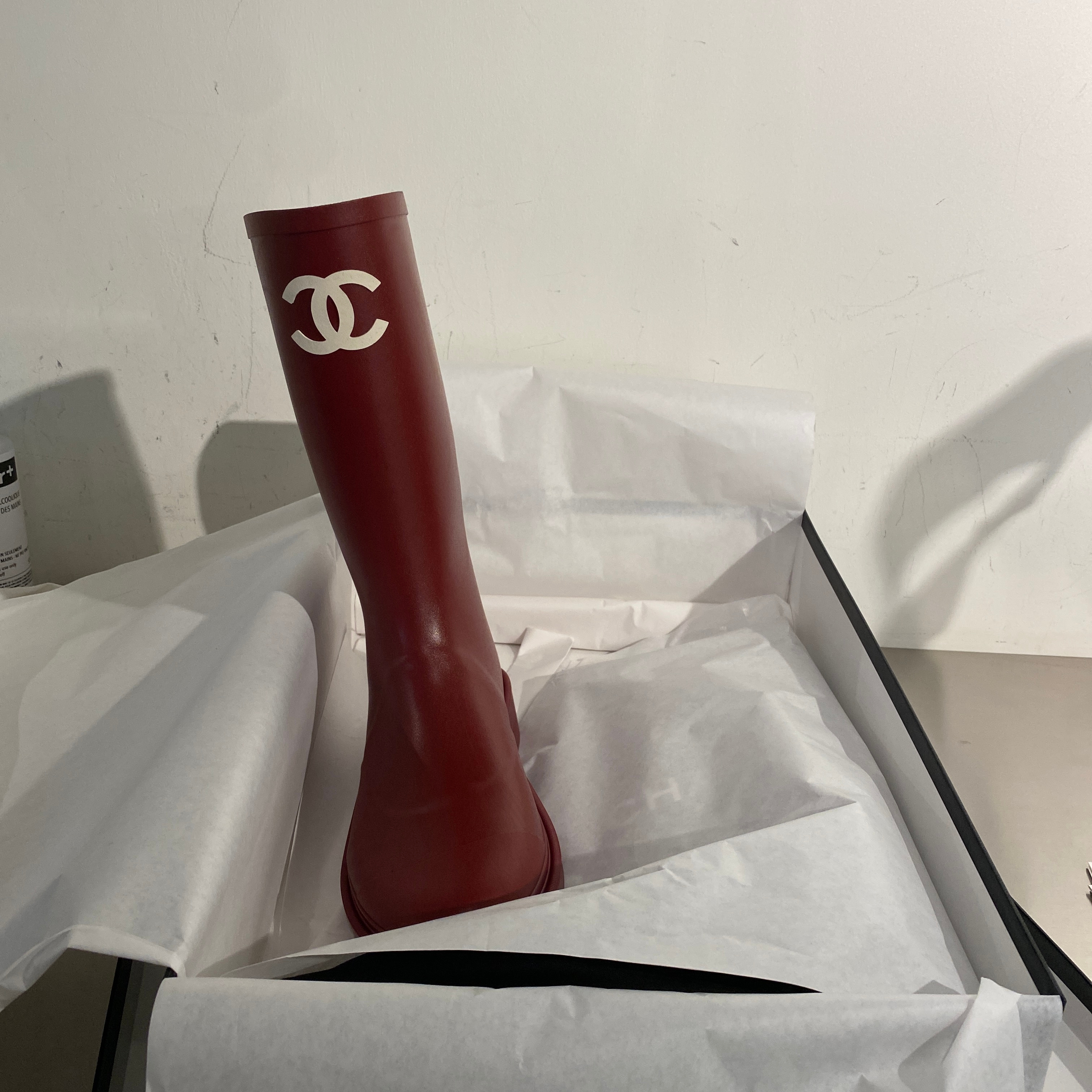 (W) Chanel Boots Caoutchouc & Dark Red 착용 스타일