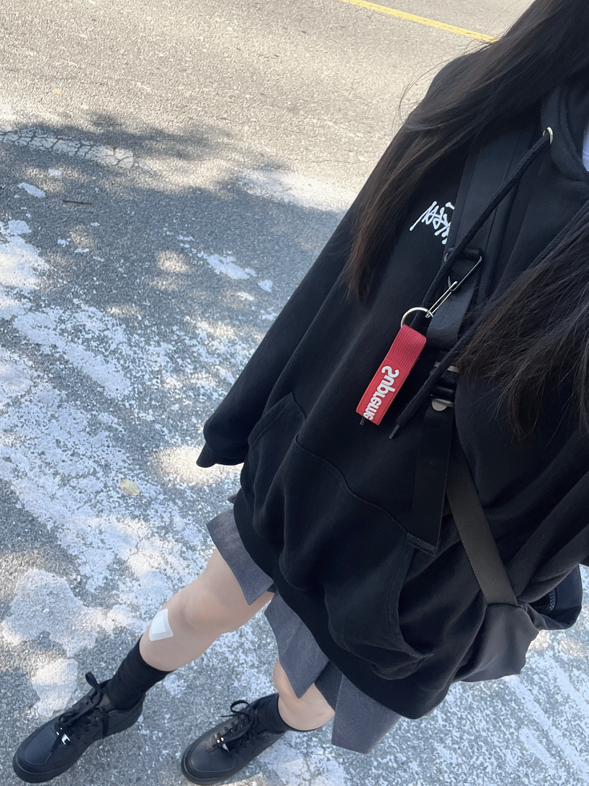 Nike Air Force 1 '07 Low Triple Black, Stussy Basic Stussy Hoodie Black 2022 착용 스타일