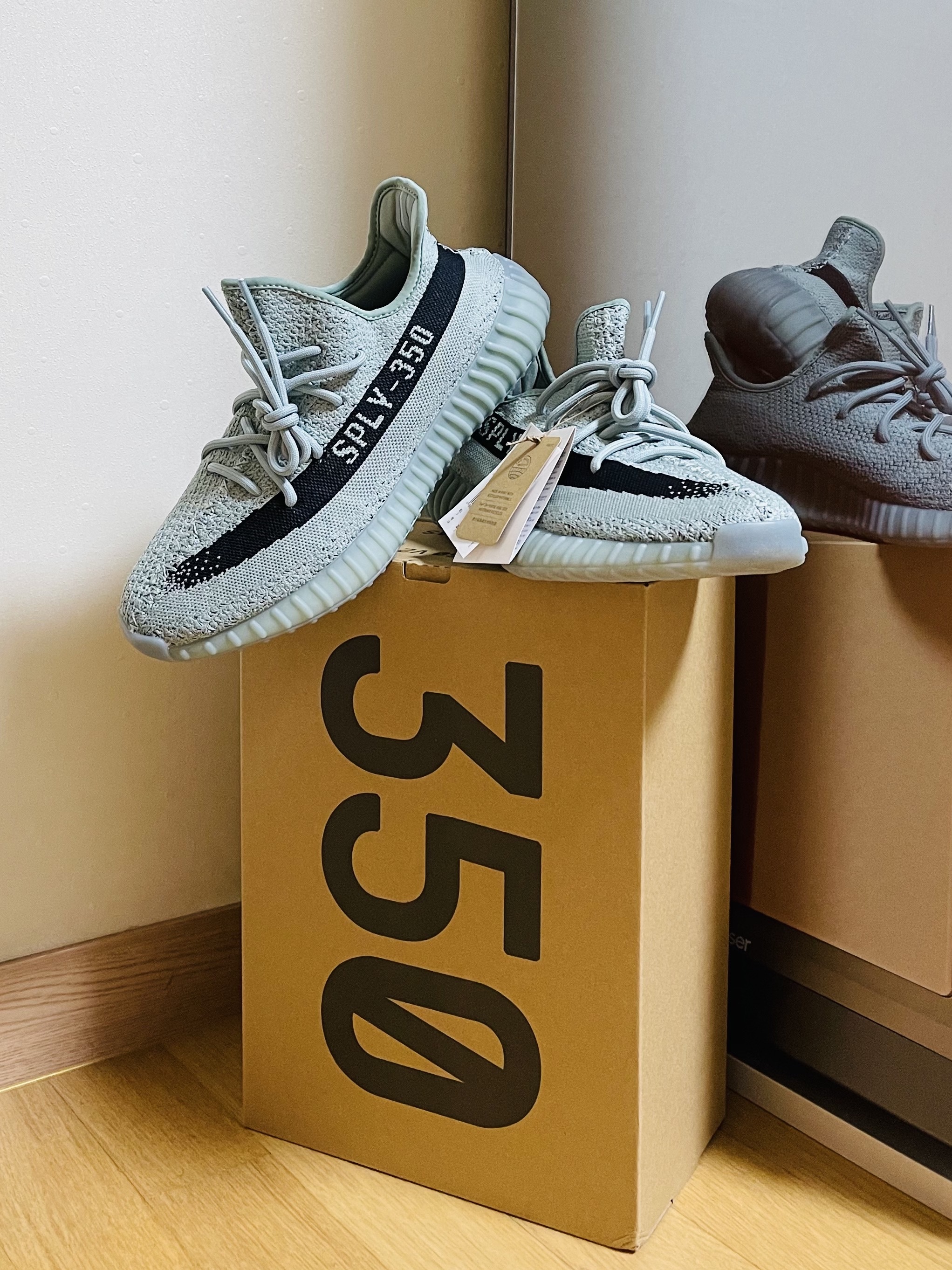 Adidas Yeezy Boost 350 V2 Salt Core Black 착용 스타일