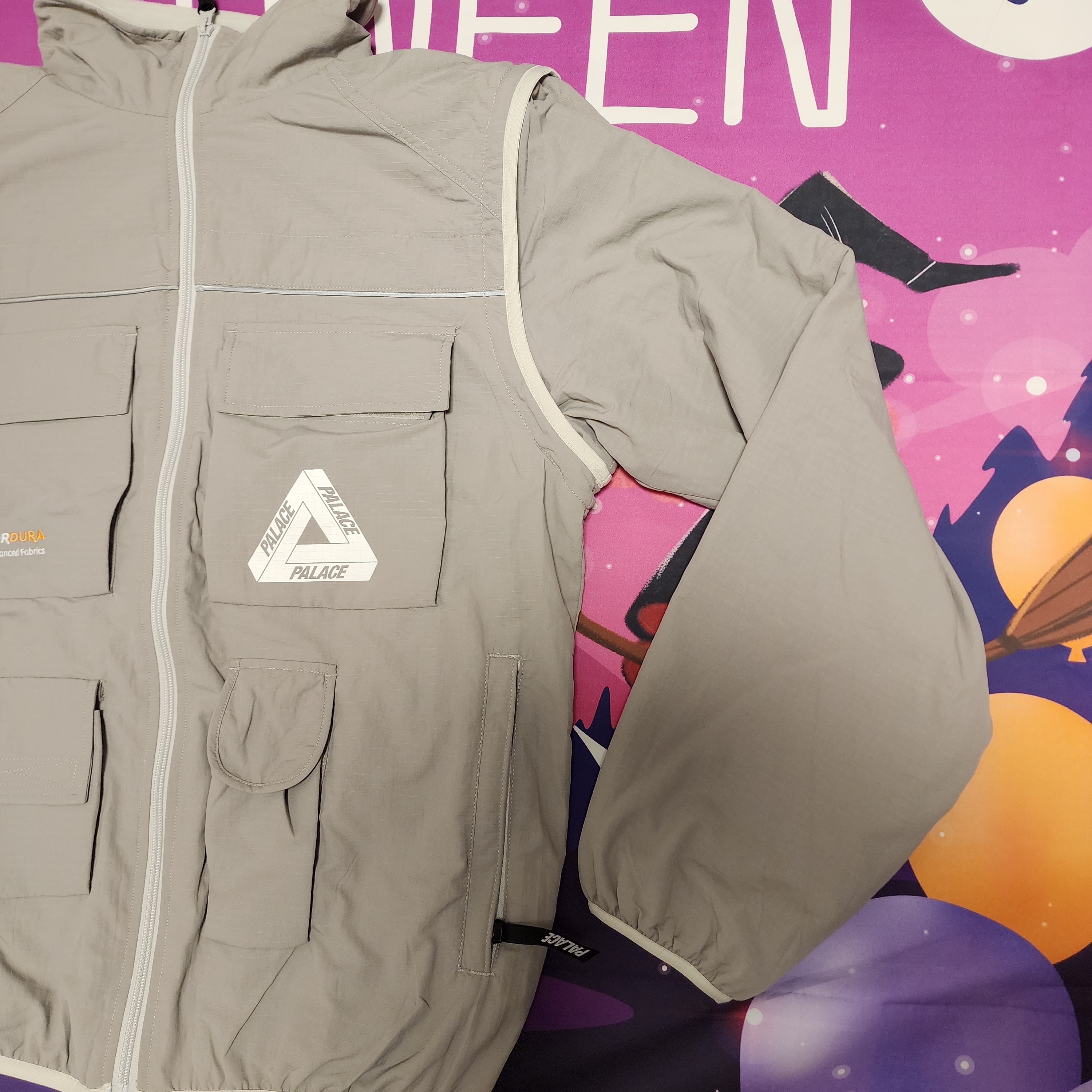 Palace Cordura RS Zip Off Jacket Grey - 22FW 착용 스타일 - 3