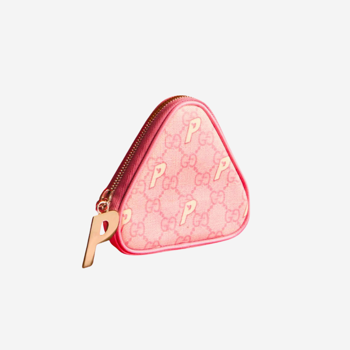 팔라스 x 구찌 트라이퍼그 쉐입 슈프림 GG-P 코인 퍼스 페일 핑크 - 22FW(Palace x Gucci Tri-Ferg Shape Supreme GG-P Coin Purse Pale Pink - 22FW)