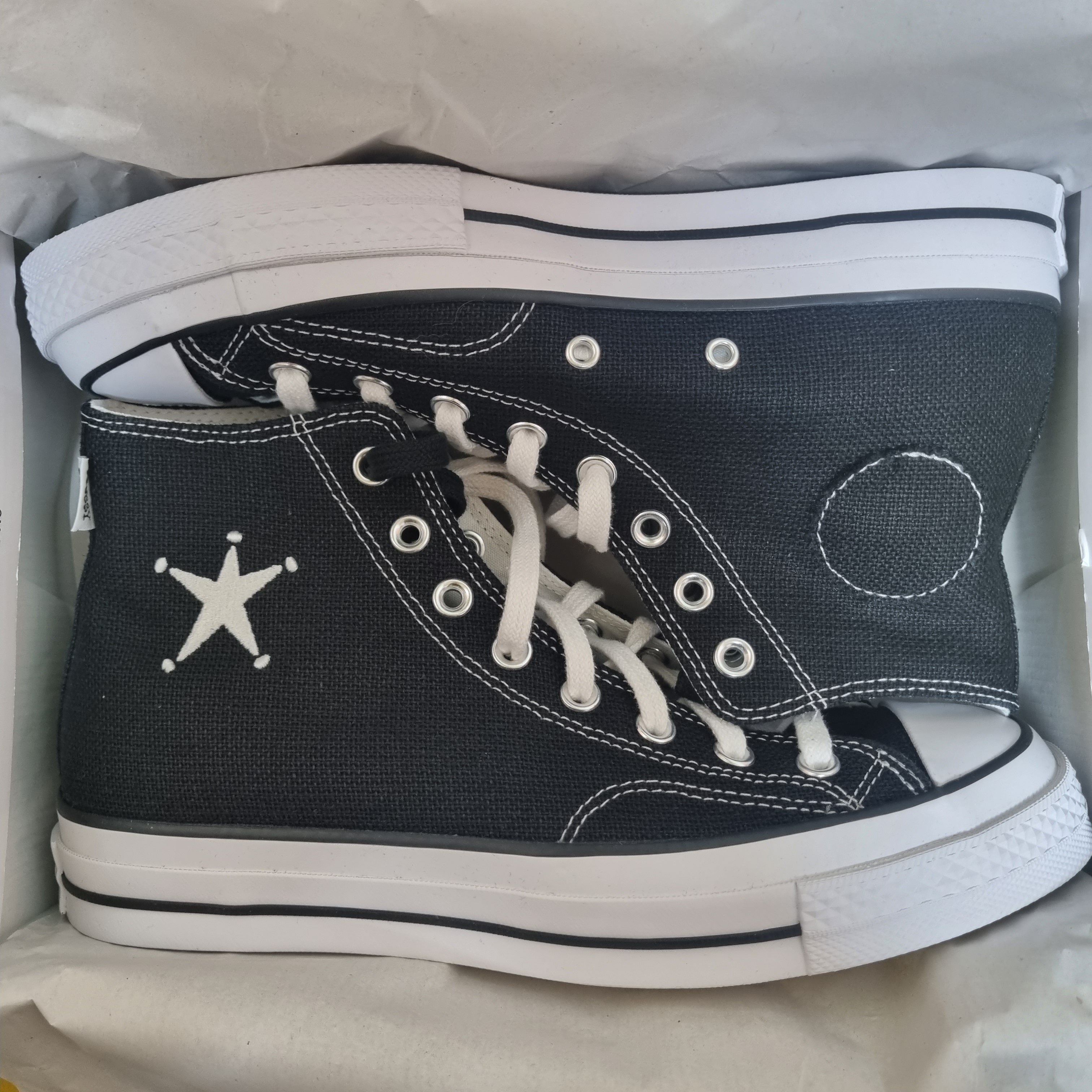 Converse x Stussy Chuck 70 High Black 착용 스타일