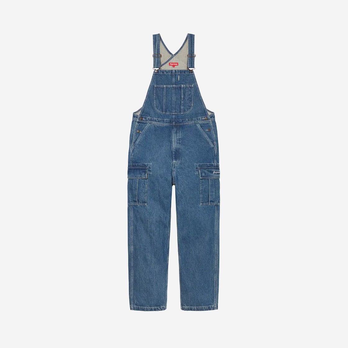 Supreme Cargo Denim Overalls Washed Blue - 22FW 상세 이미지 1