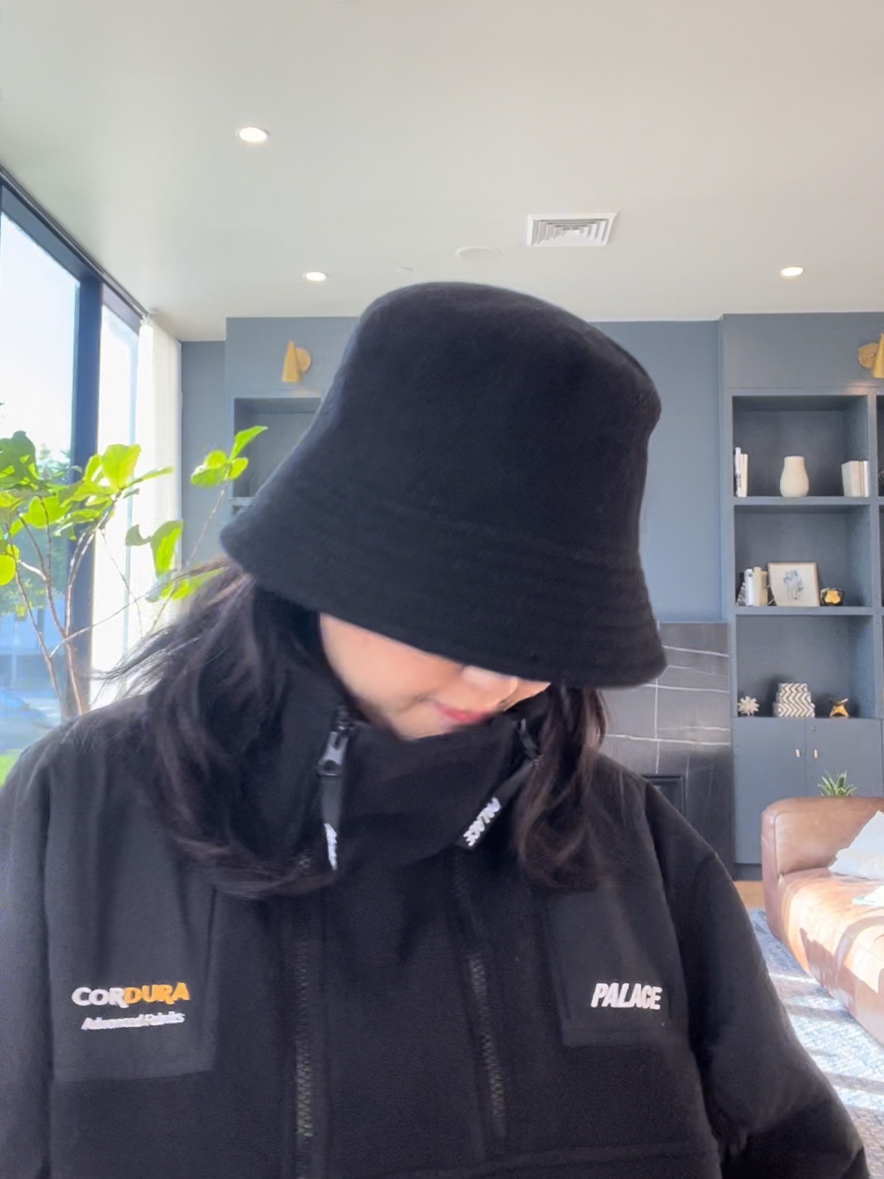 Palace Polartec Double Zip Funnel Black - 22FW 착용 스타일 - 2