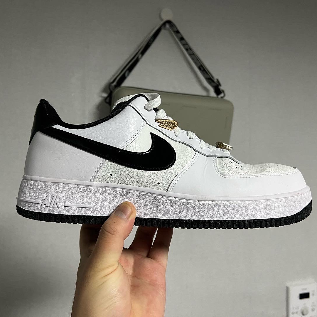 Nike Air Force 1 '07 LV8 EMB World Champions White Black 착용 스타일 - 2