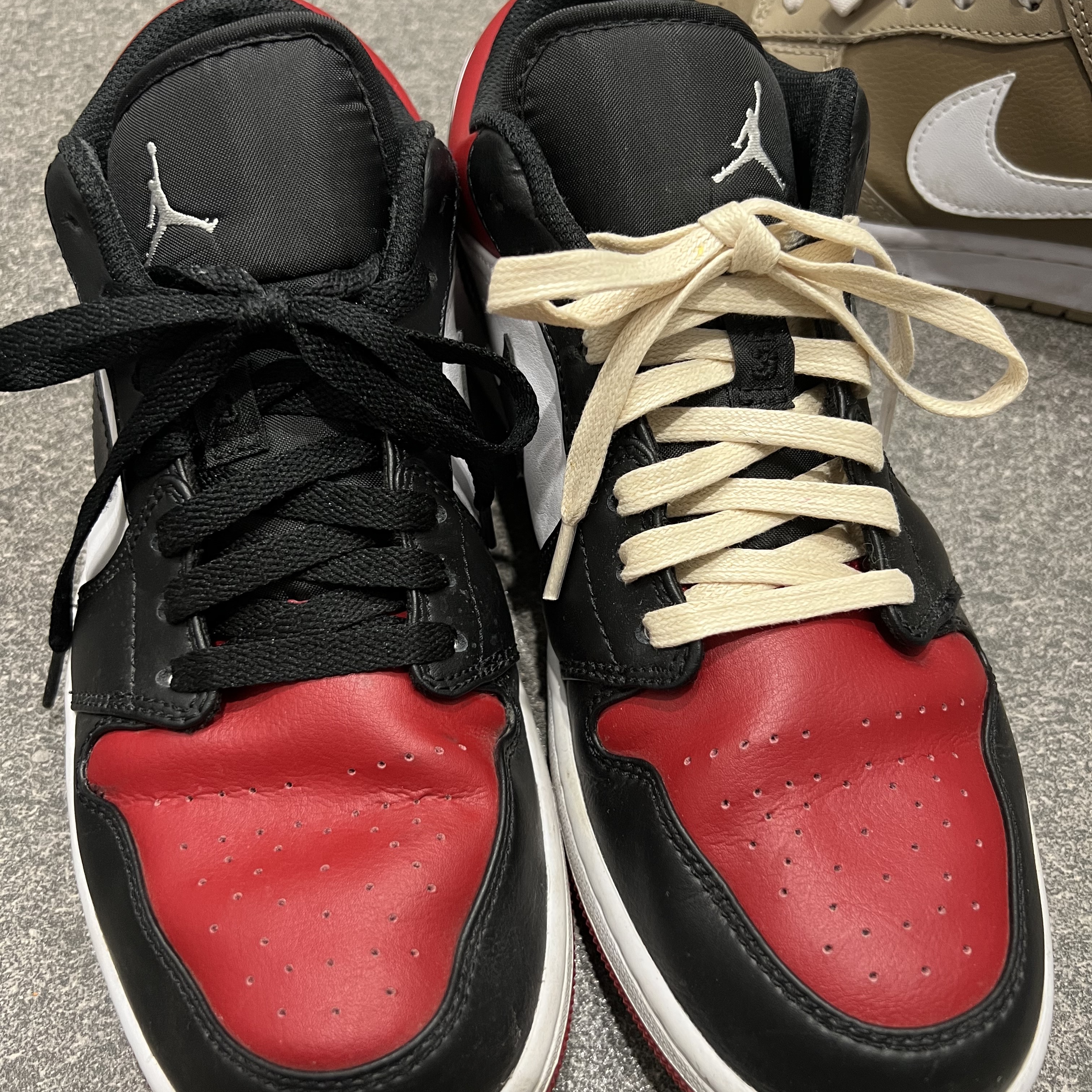 Jordan 1 Low Bred Toe 착용 스타일 - 1