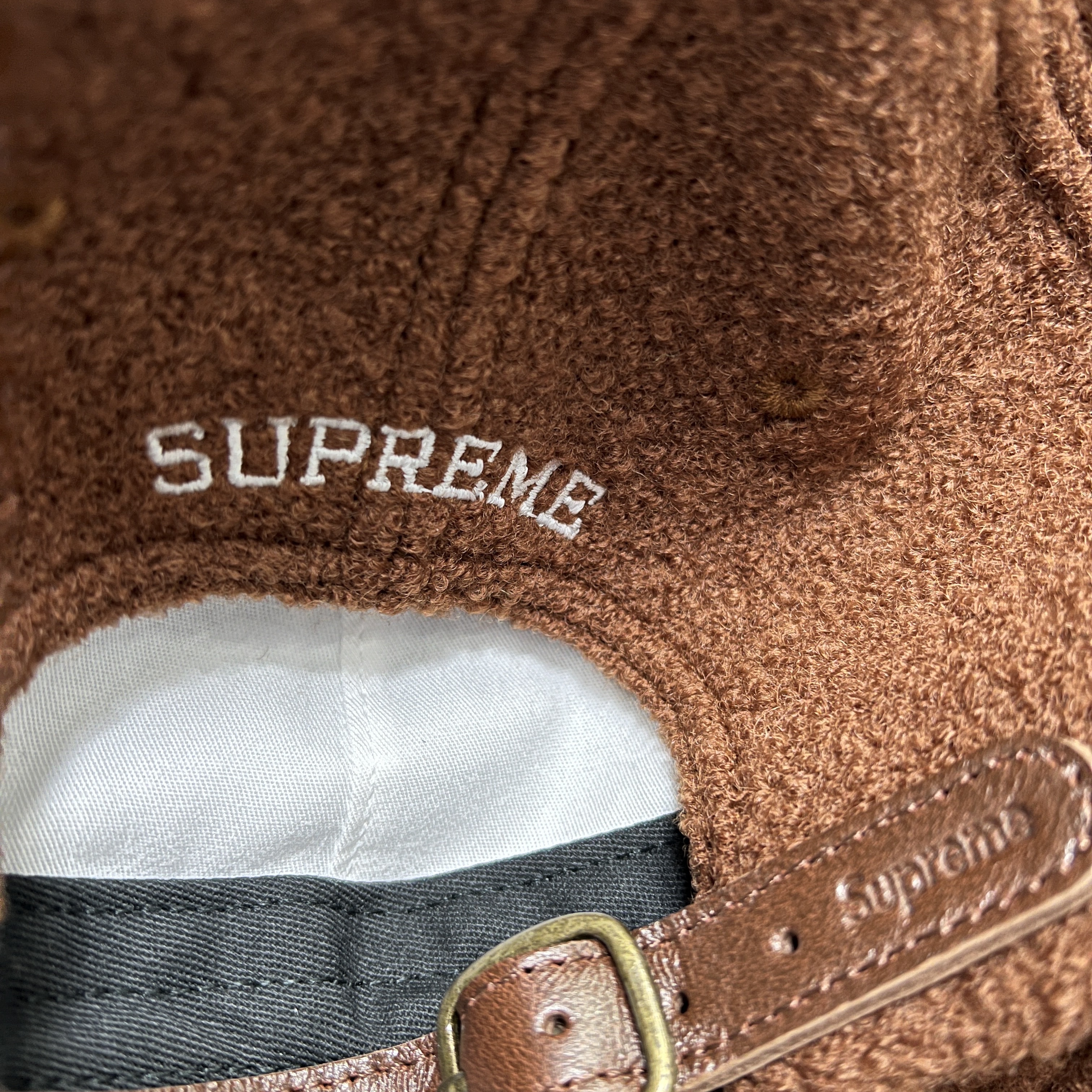 Supreme Boiled Wool S Logo 6-Panel Brown - 22FW 착용 스타일 - 2