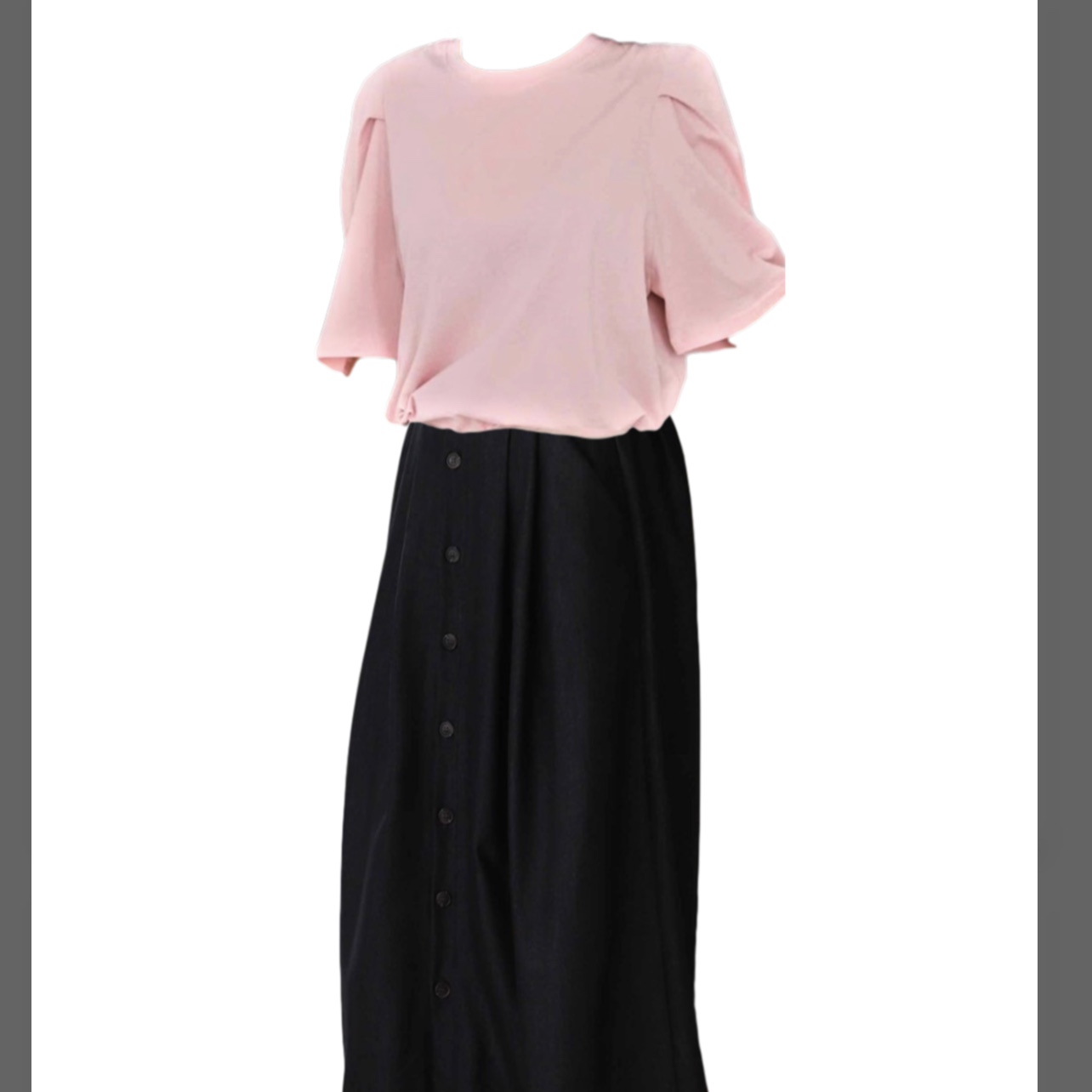 (W) Uniqlo +J Pleated Wrap Long Skirt Black 착용 스타일