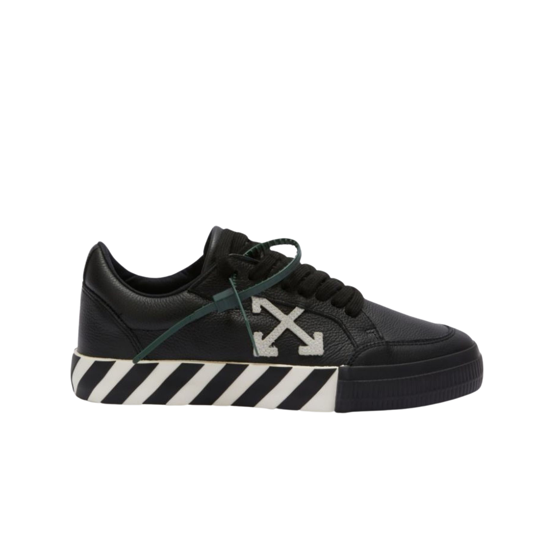 Off-White Arrow Low Vulcanized Leather Sneakers Black White - 22FW 상세 이미지 1