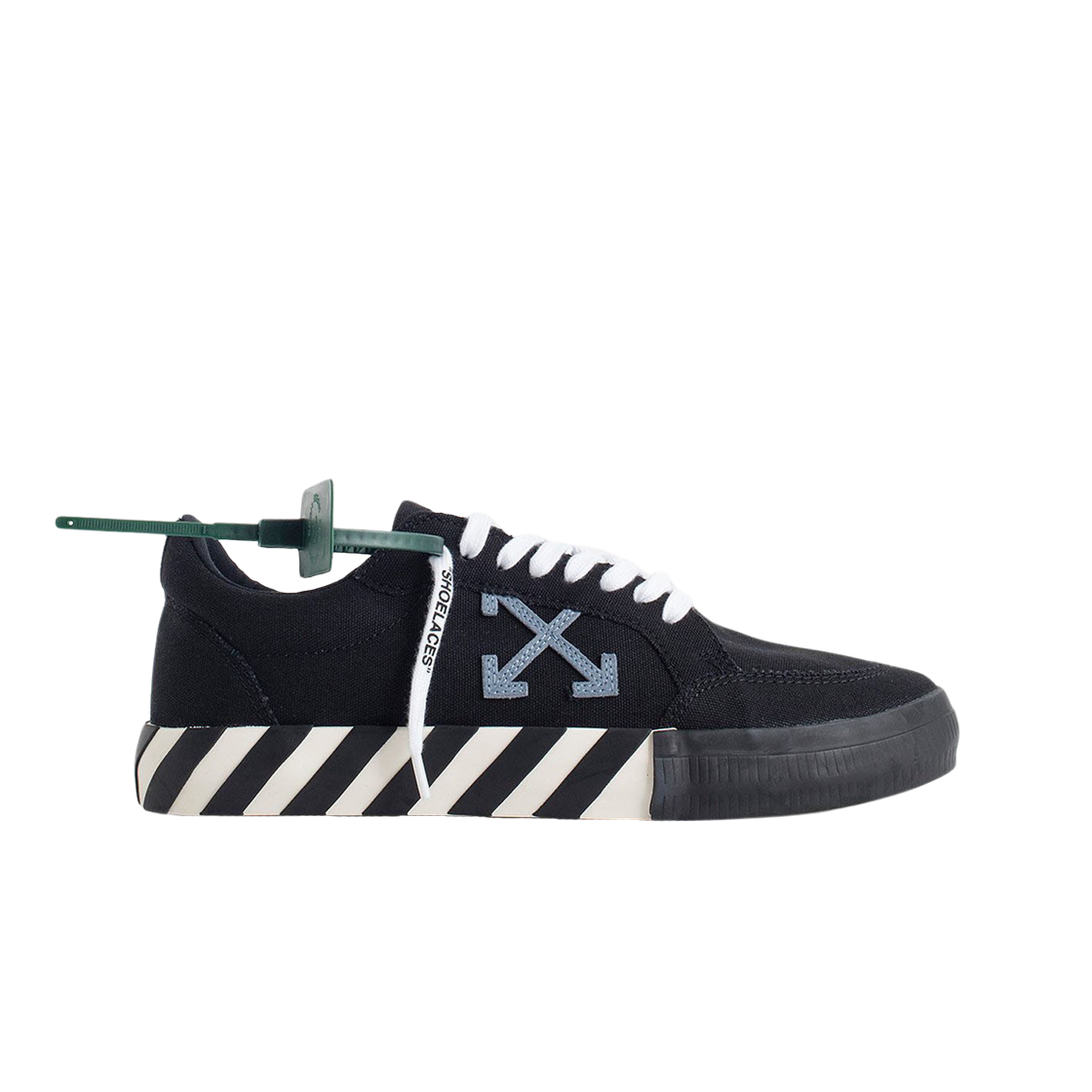 Off-White Arrow Low Vulcanized Sneakers Black Light Blue - 22FW 상세 이미지 1