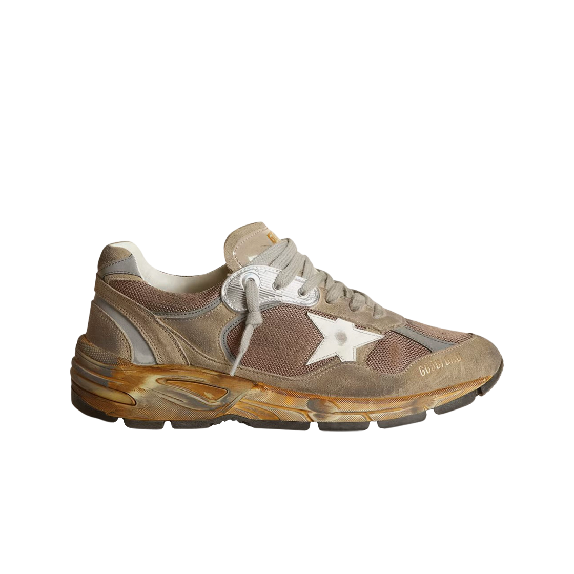 Golden ｜SNEAKERS (GWF00199 F003270 90282) Men's Dad-Star in black mesh and nappa with ice-colored star