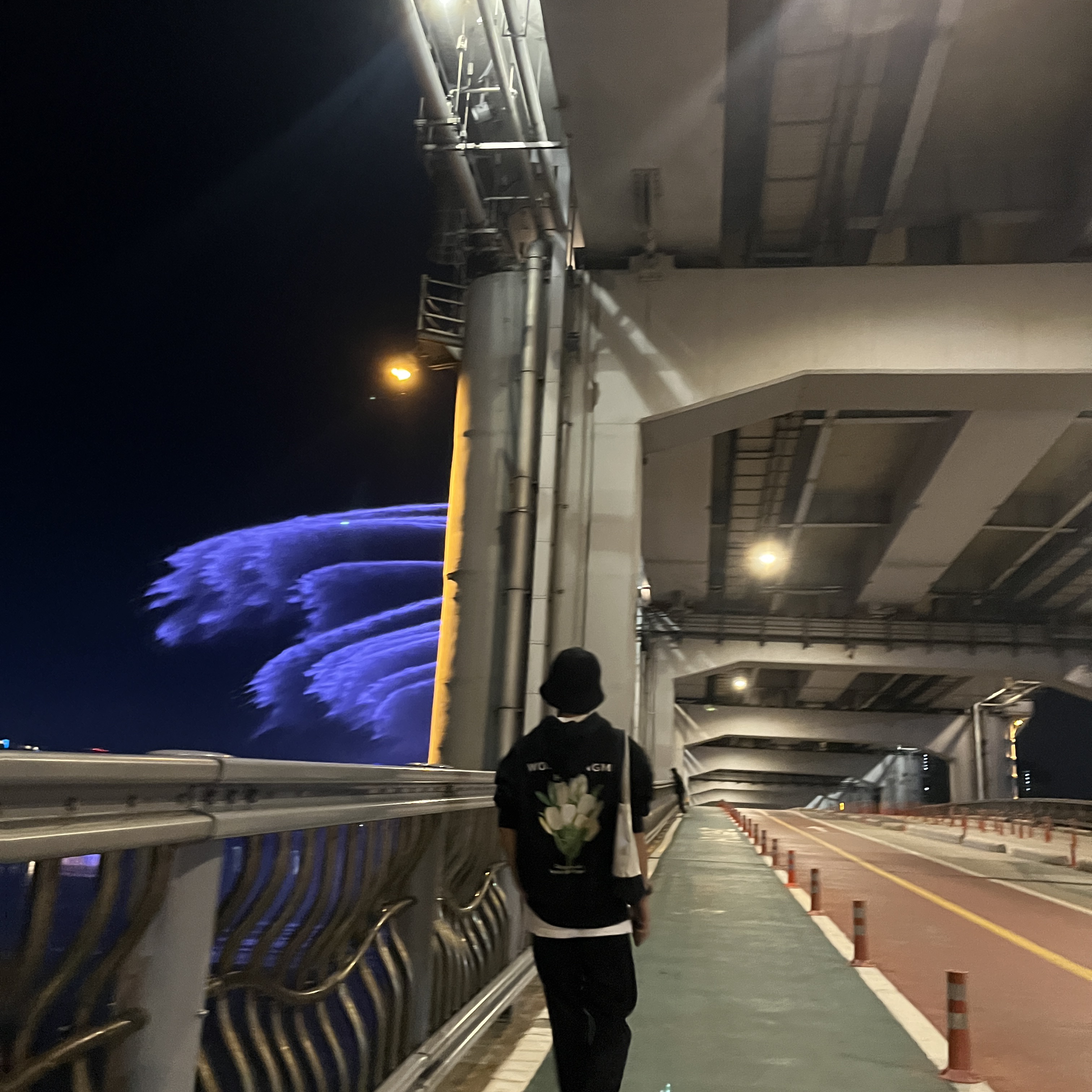 Wooyoungmi Flower Print Back Logo Hoodie Black - 22SS 착용 스타일 - 5