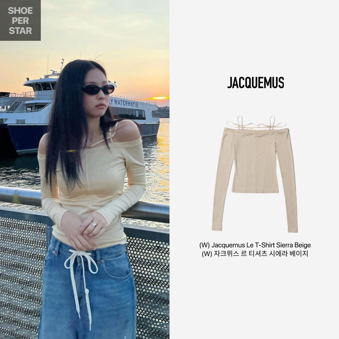 (W) Jacquemus Le T-Shirt Sierra Beige 착용 스타일 - 1
