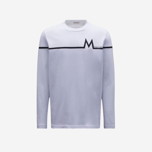 몽클레르 M' 모티프 롱슬리브 티셔츠 옵티컬 화이트 - 22FW