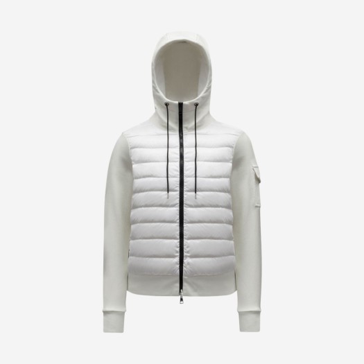(W) Moncler Padded Hooded Cardigan Off White - 21FW