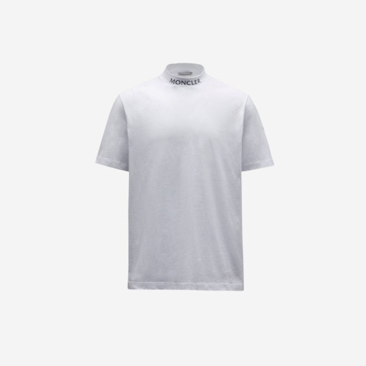몽클레르 로고 넥 티셔츠 옵티컬 화이트 - 22FW