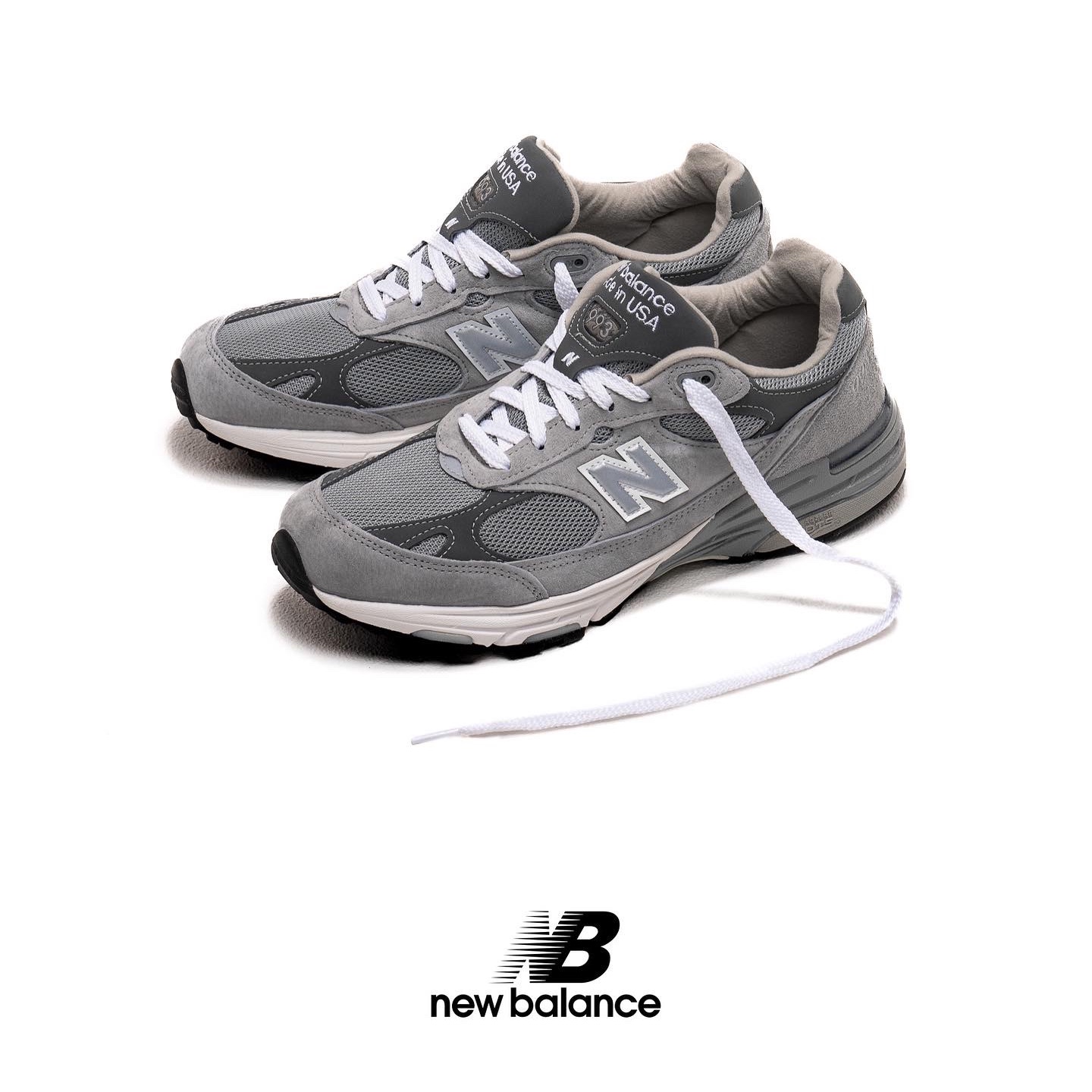 New Balance 993 Made in USA Grey - D Standard 착용 스타일 - 1