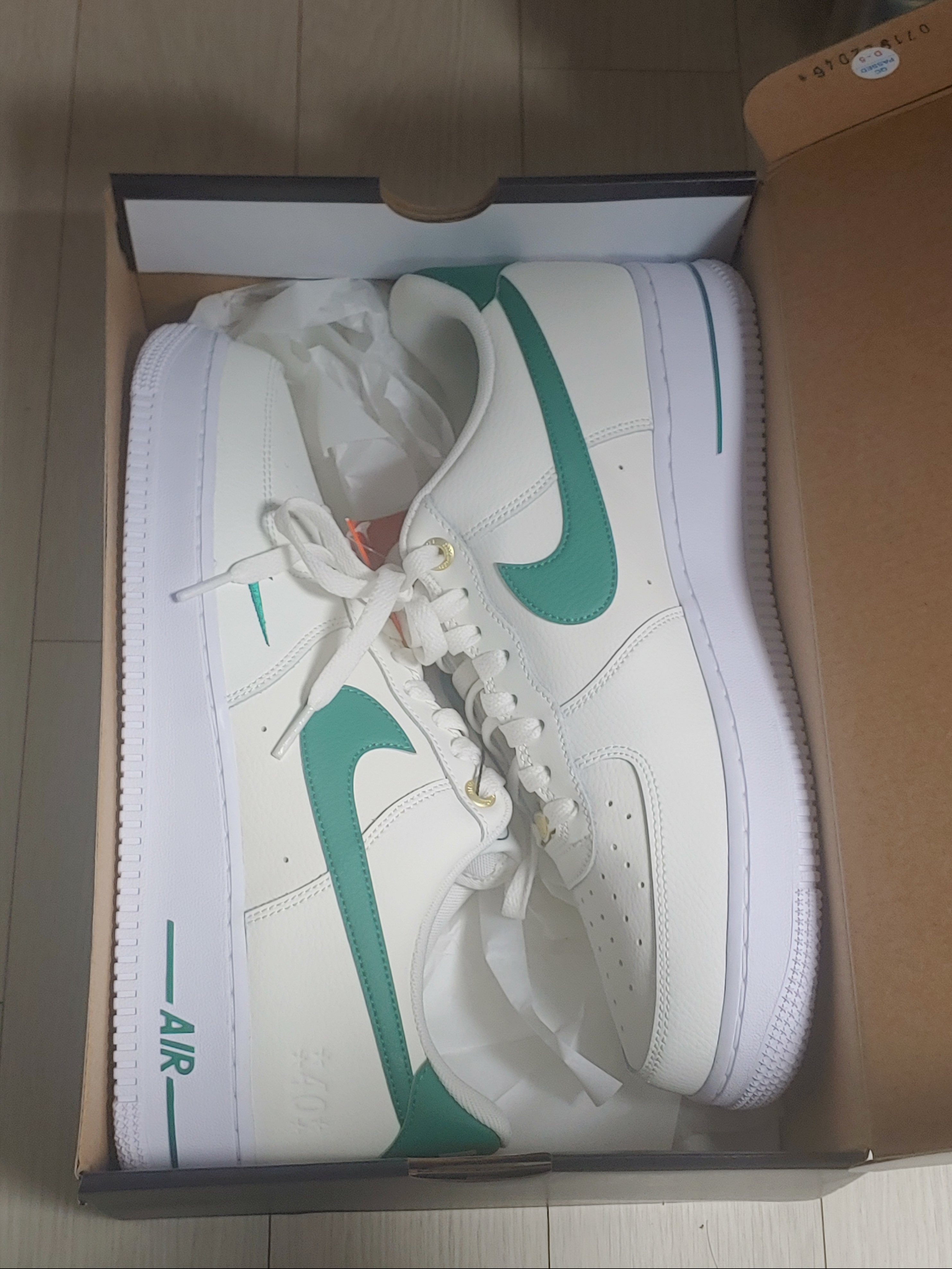 Nike Air Force 1 '07 LV8 40th Anniversary Join Forces Sail Malachite 착용 스타일