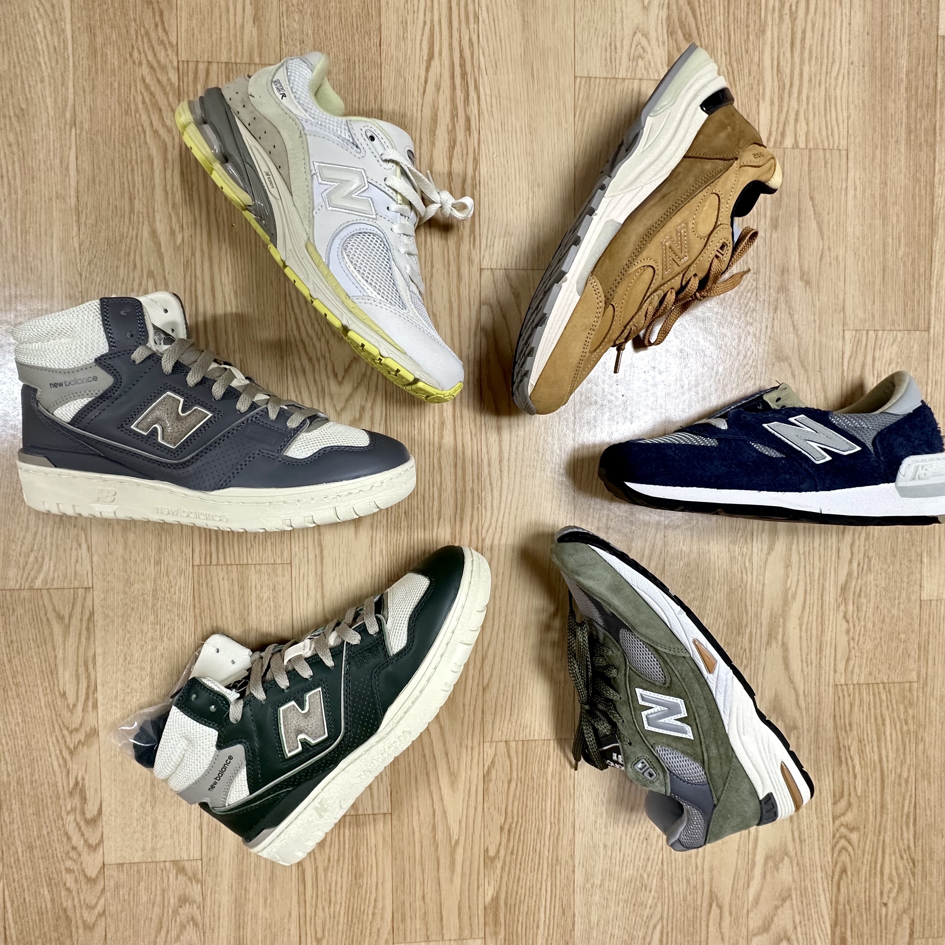 New Balance x Aime Leon Dore 650R Dark Grey, New Balance x Aime Leon Dore 650R Forest Green 착용 스타일