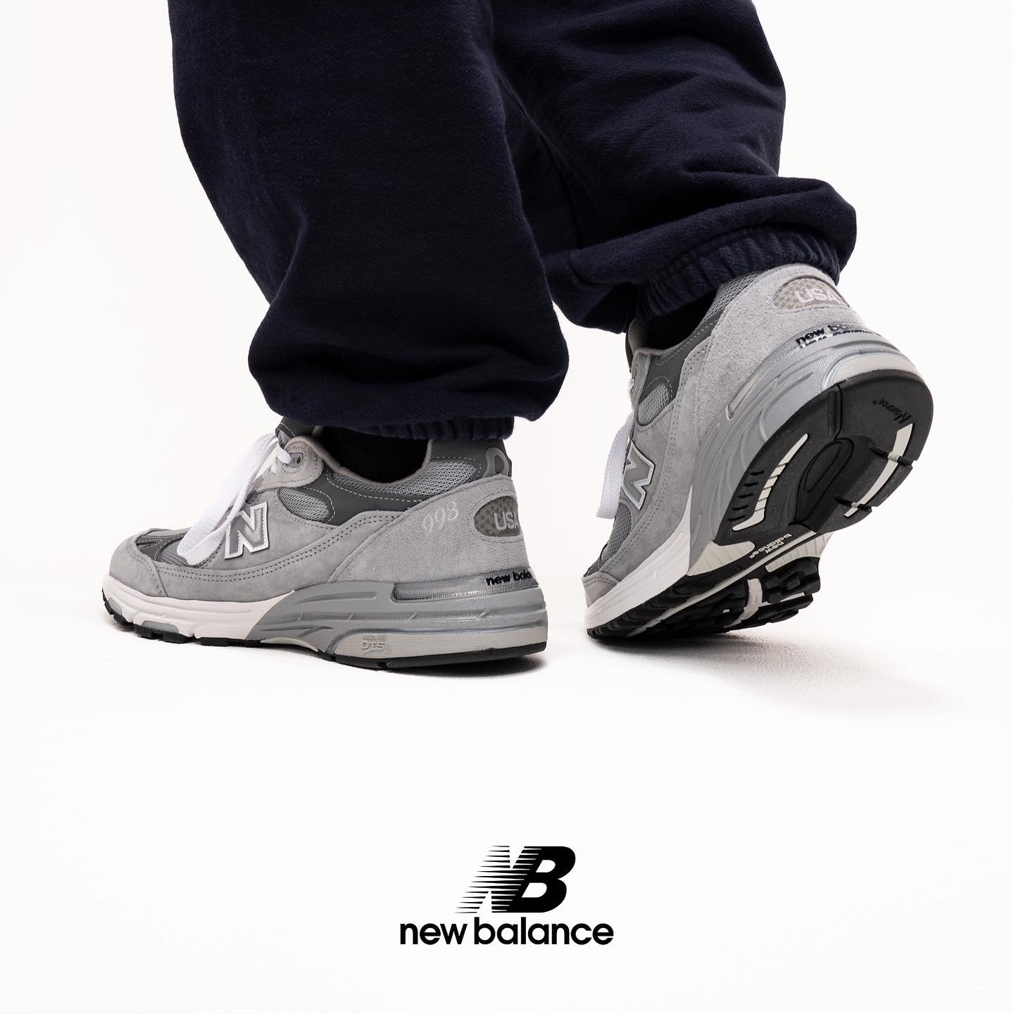 New Balance 993 Made in USA Grey - D Standard 착용 스타일 - 3
