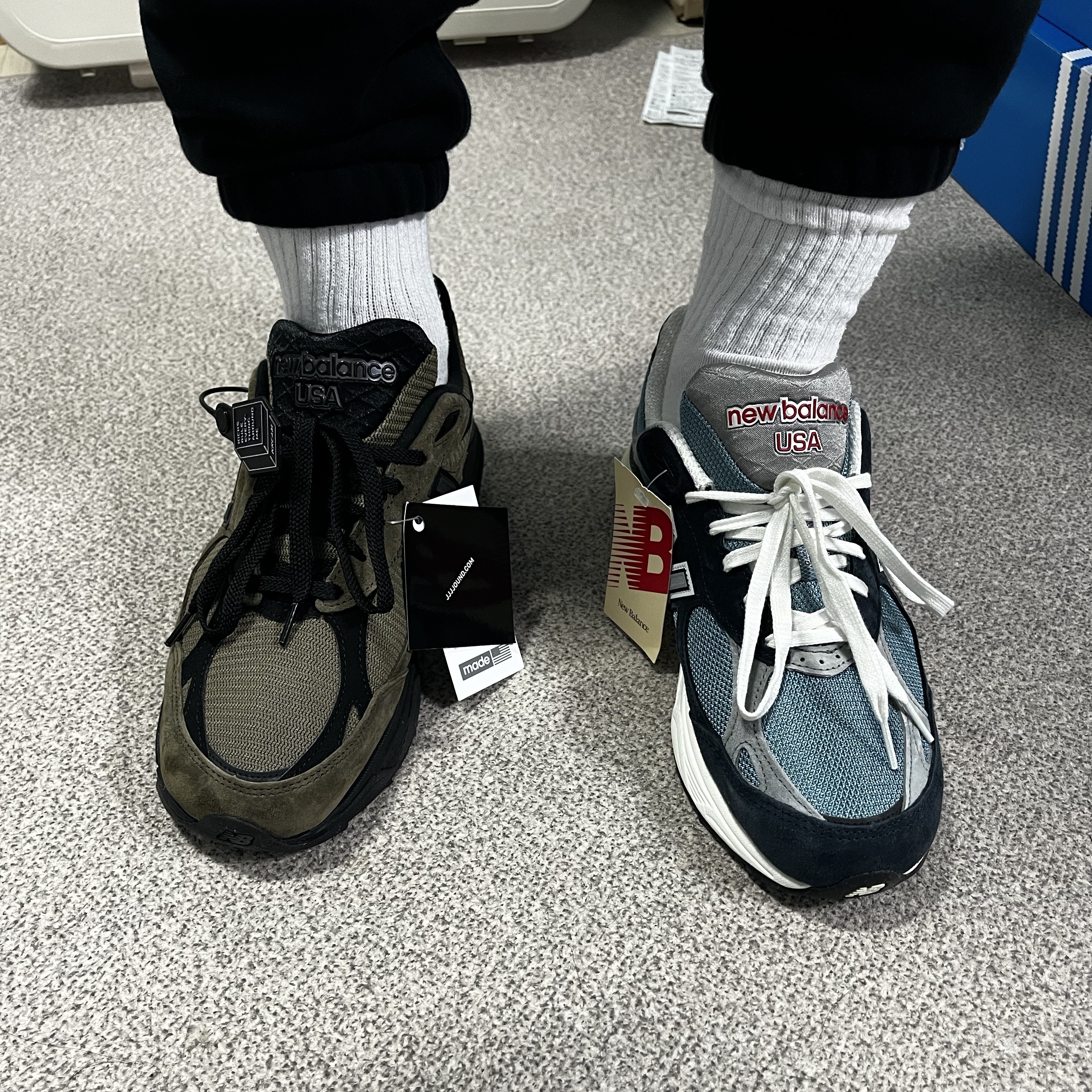 New Balance x JJJJound 990v3 Brown Black, New Balance 990v3 Made in USA Navy Spring Tide 착용 스타일