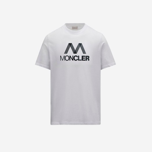 몽클레르 트라이컬러 악센트 티셔츠 옵티컬 화이트 - 22SS