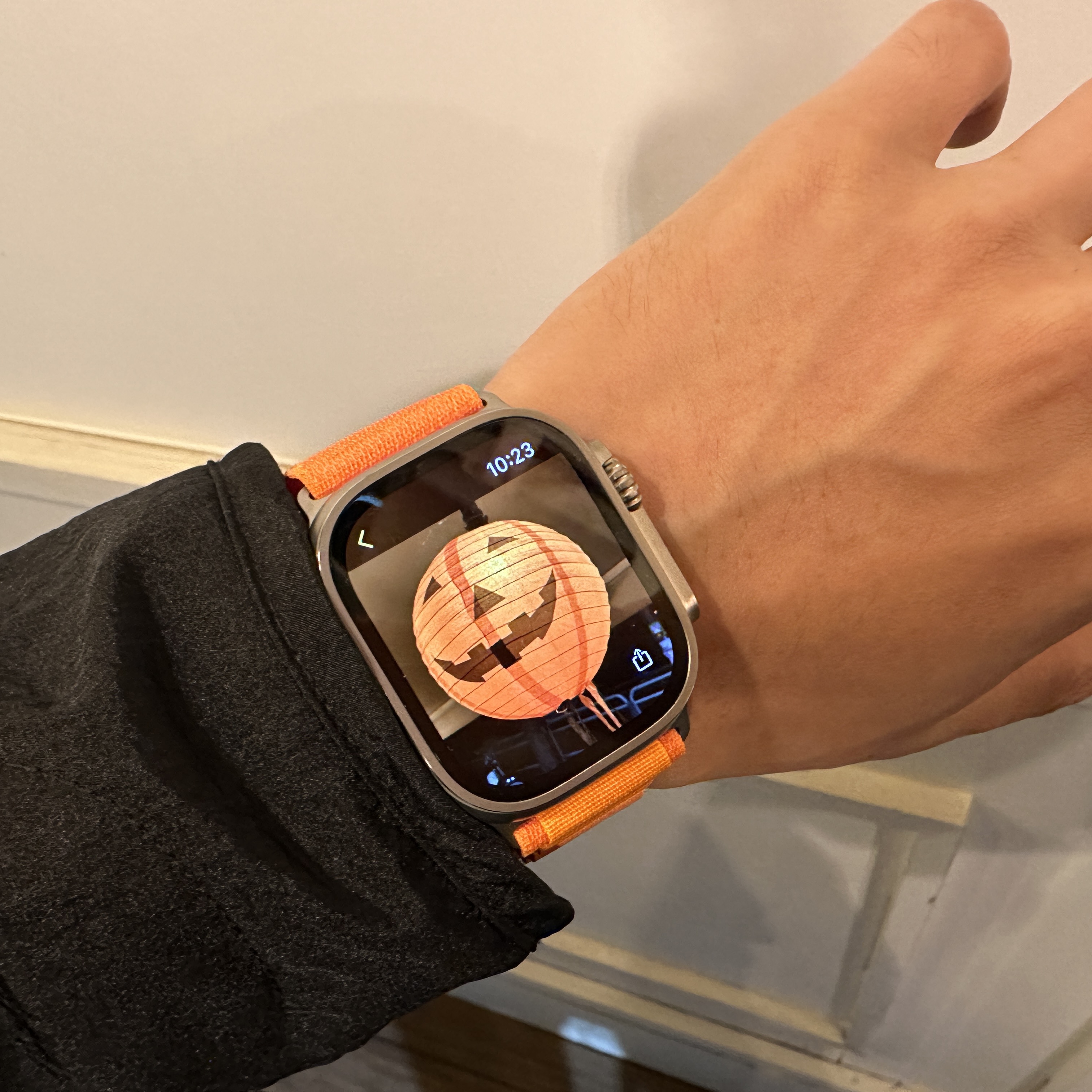 Apple Watch Ultra 49mm Titanium Case with M Alpine Loop Orange (Korean Ver.), Apple Watch Ultra 49mm Titanium Case with S Alpine Loop Orange (Korean Ver.) 착용 스타일 - 3