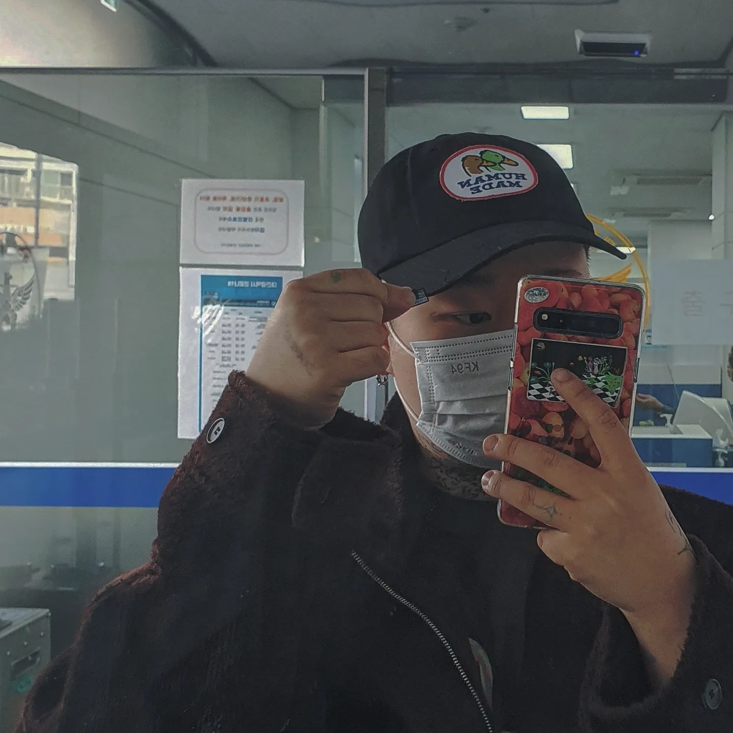 Human Made 6-Panel Twill Cap #1 Black 착용 스타일