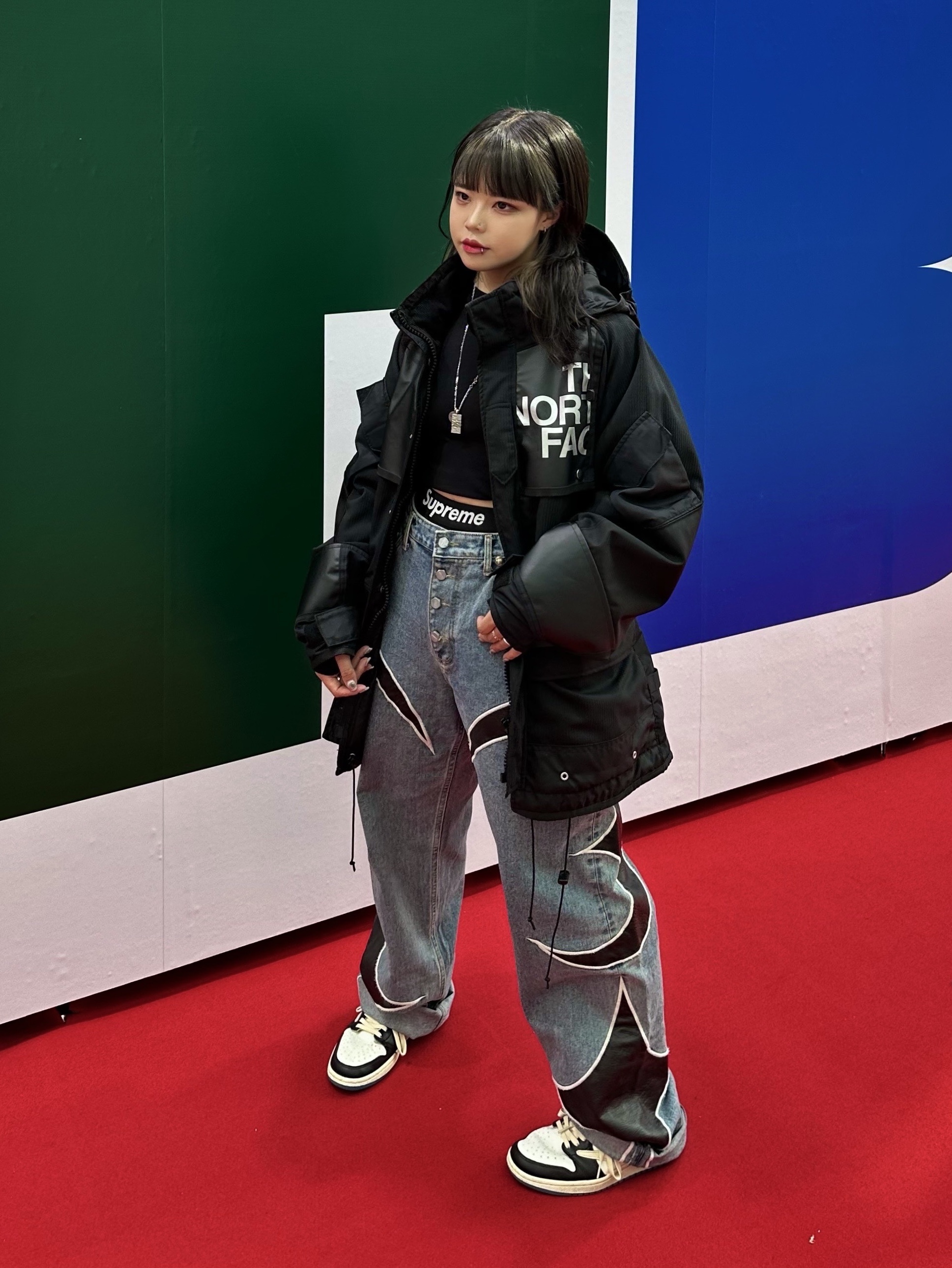 Jordan 1 x Travis Scott x Fragment Retro Low OG SP Military Blue, Supreme Hanes Boxer Briefs Black (4 Pack) 착용 스타일