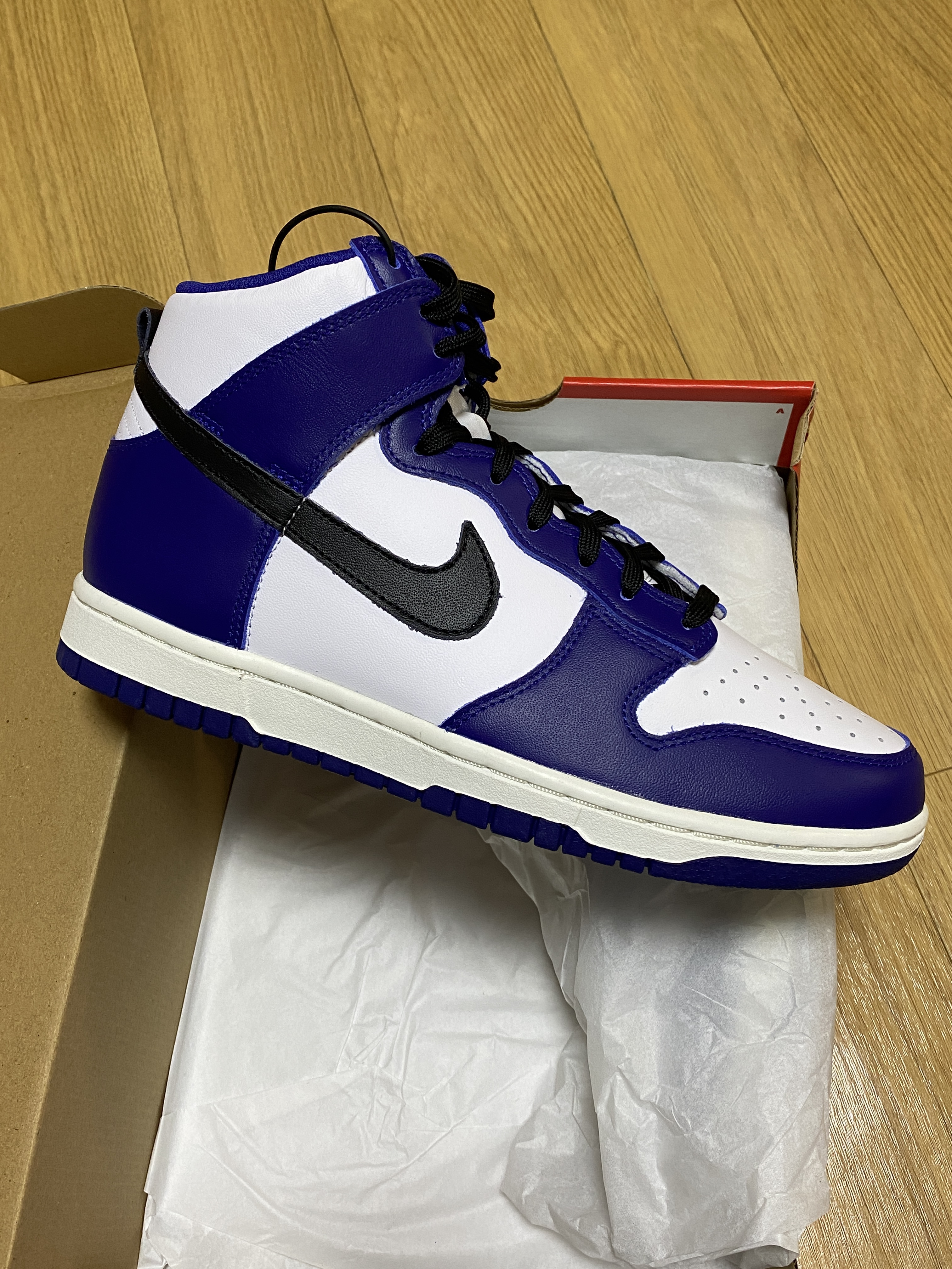 (W) Nike Dunk High Deep Royal Blue 착용 스타일