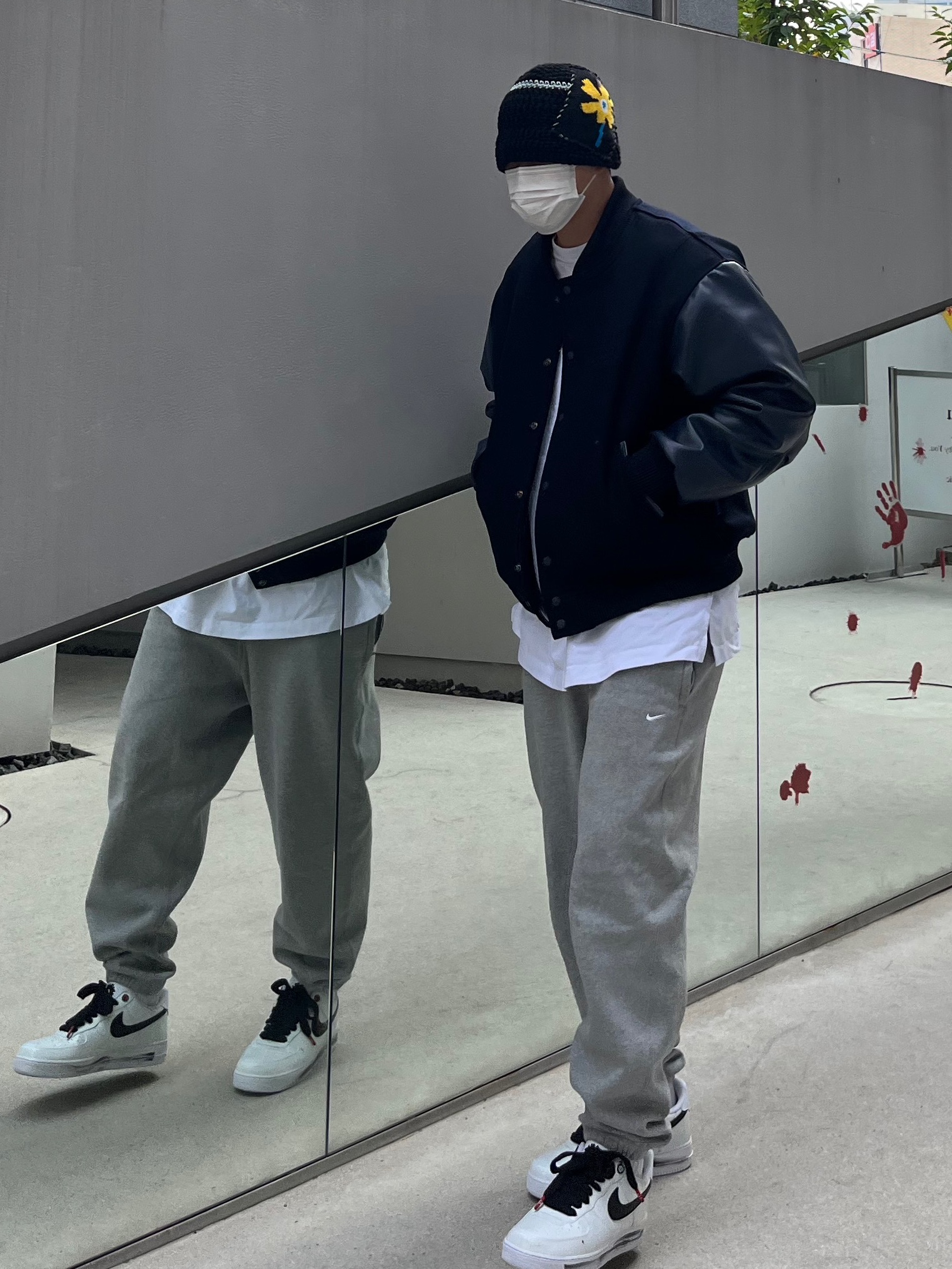 Nike x Peaceminusone Air Force 1 Low Para-Noise 2.0, Nike NRG Solo Swoosh Fleece Pants Dark Grey Heather - Asia 착용 스타일 - 4
