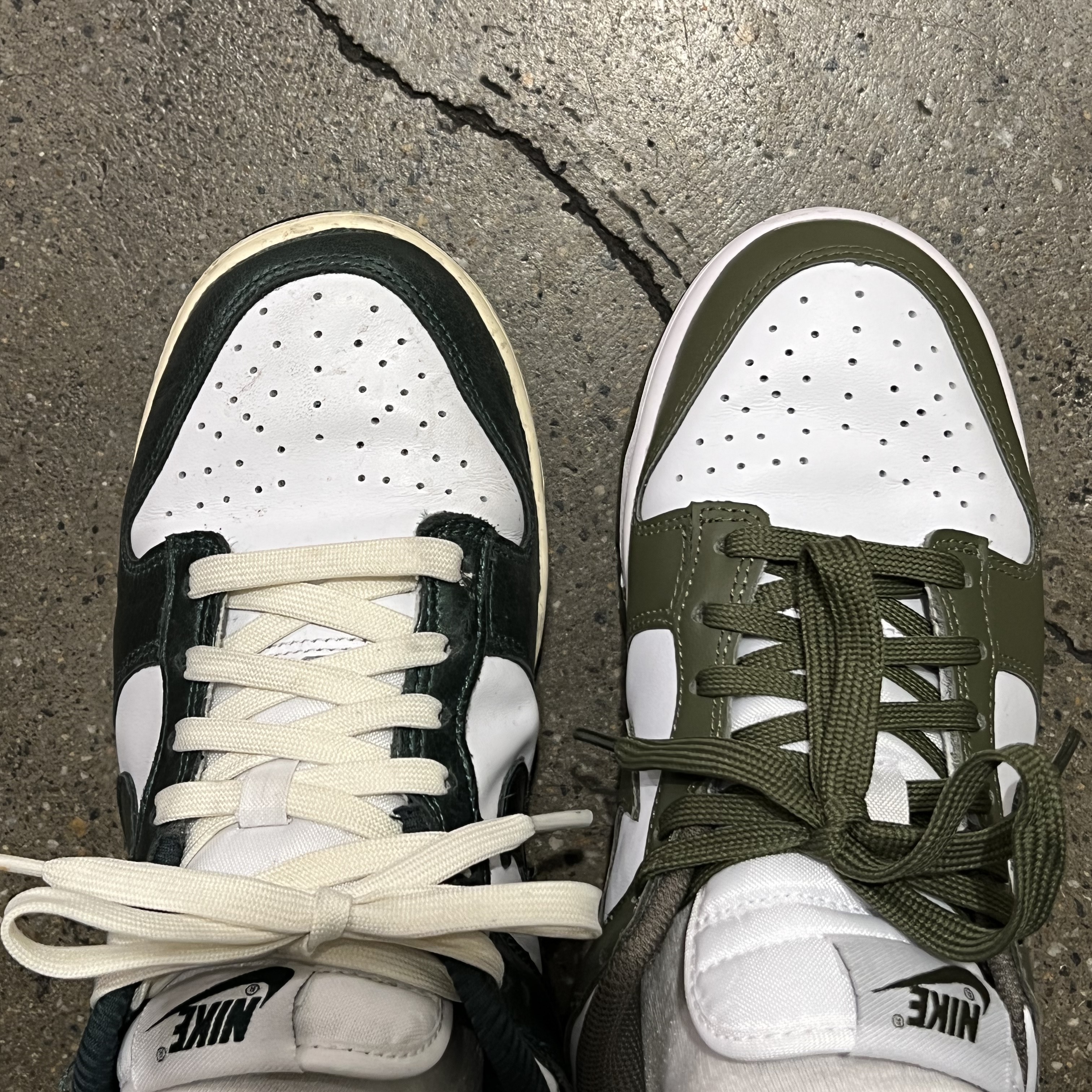 (W) Nike Dunk Low Medium Olive, (W) Nike Dunk Low Vintage Green 착용 스타일