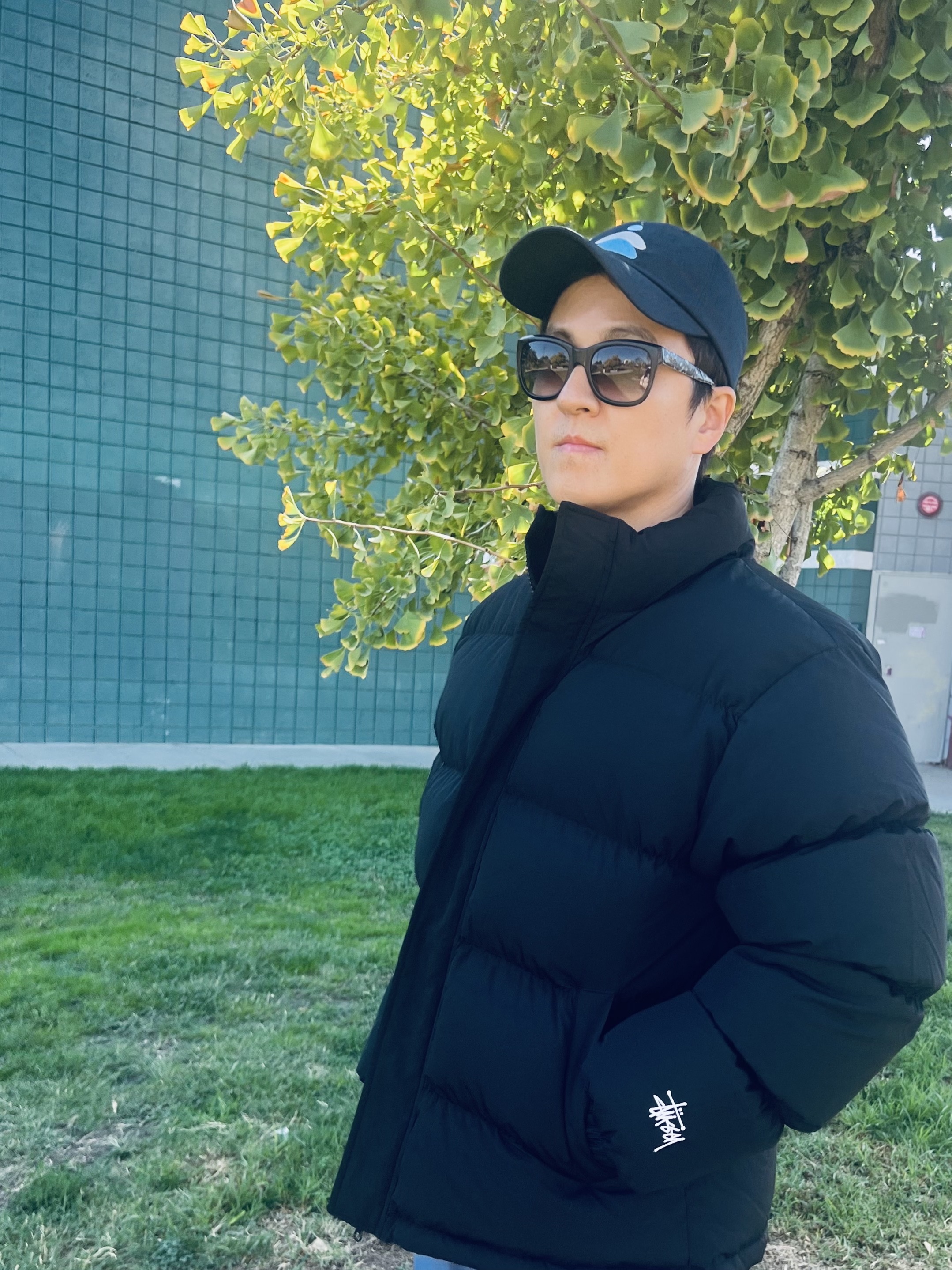 Stussy Ripstop Down Puffer Jacket Black - 22FW 착용 스타일