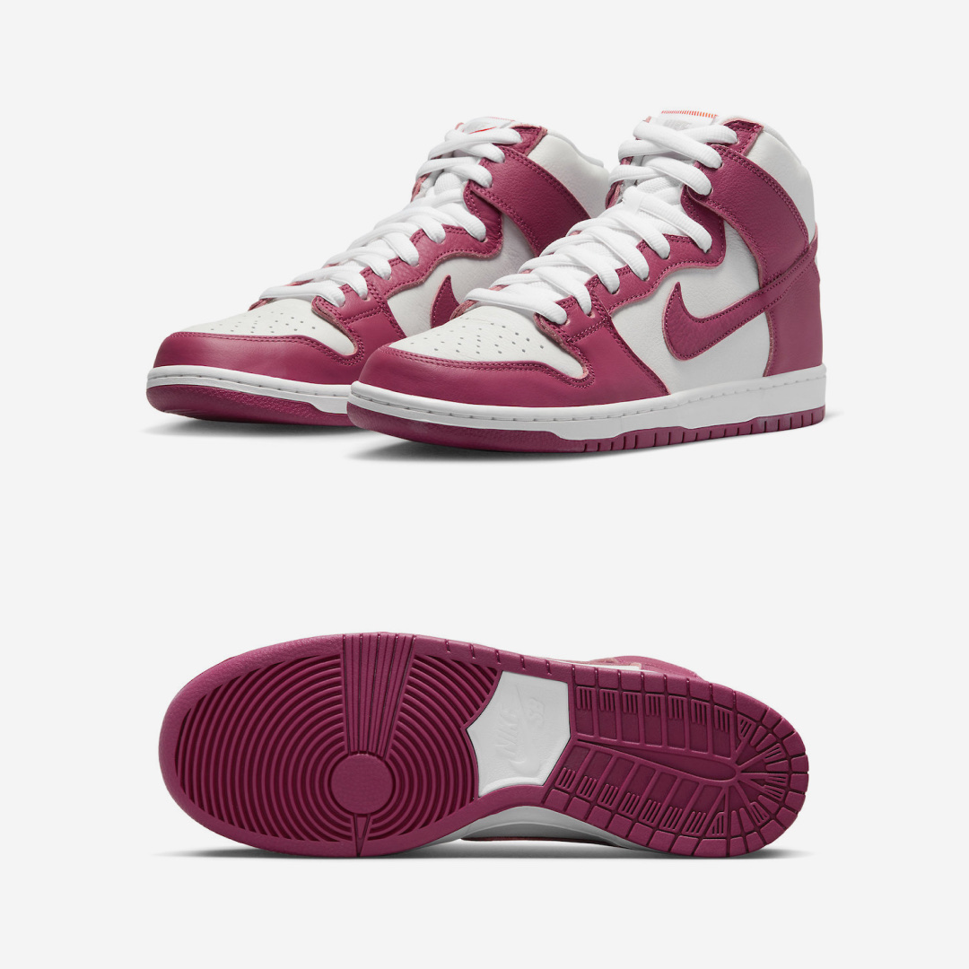 Nike SB Dunk High Pro ISO Sweet Beet White 착용 스타일 - 2